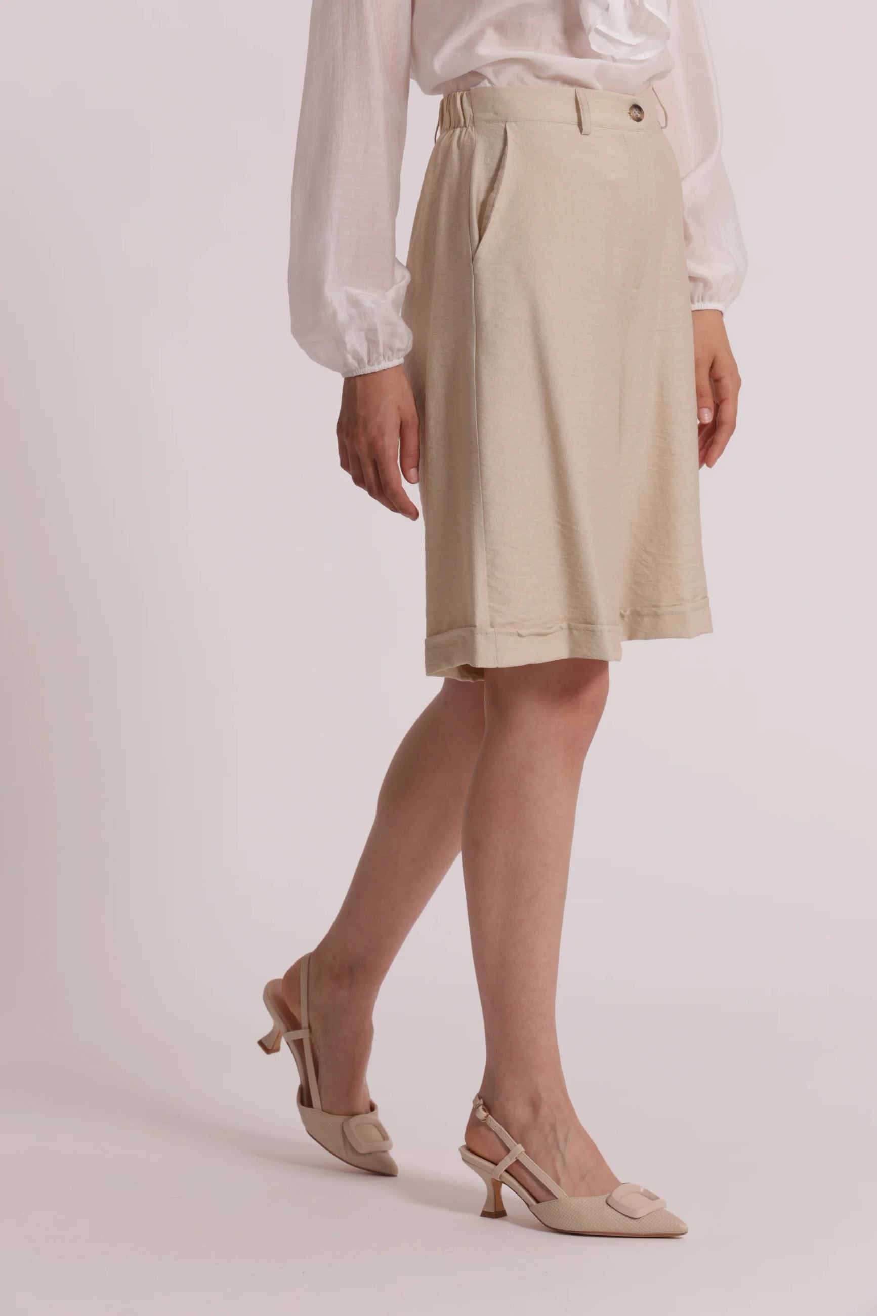 Mimi Mua bermuda donna eleganti a vita alta con tasche