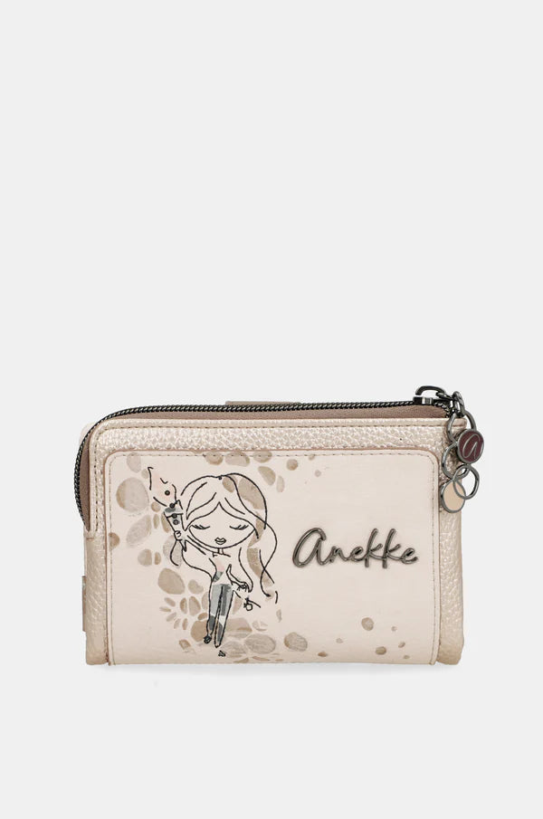 Portafoglio donna Anekke medio con zip organizer carte e monete Beige TU | Giò Fashion