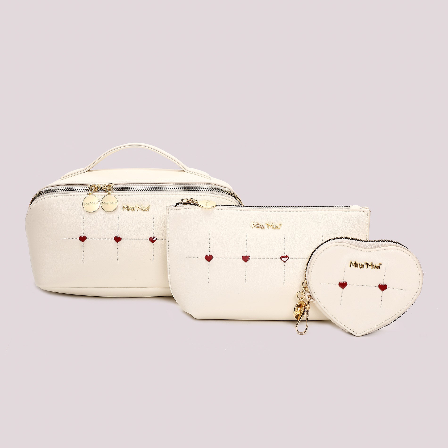 Set beauty donna Mimi Mua con pochette e portamonete coordinati design romantico Bianco TU | Giò Fashion