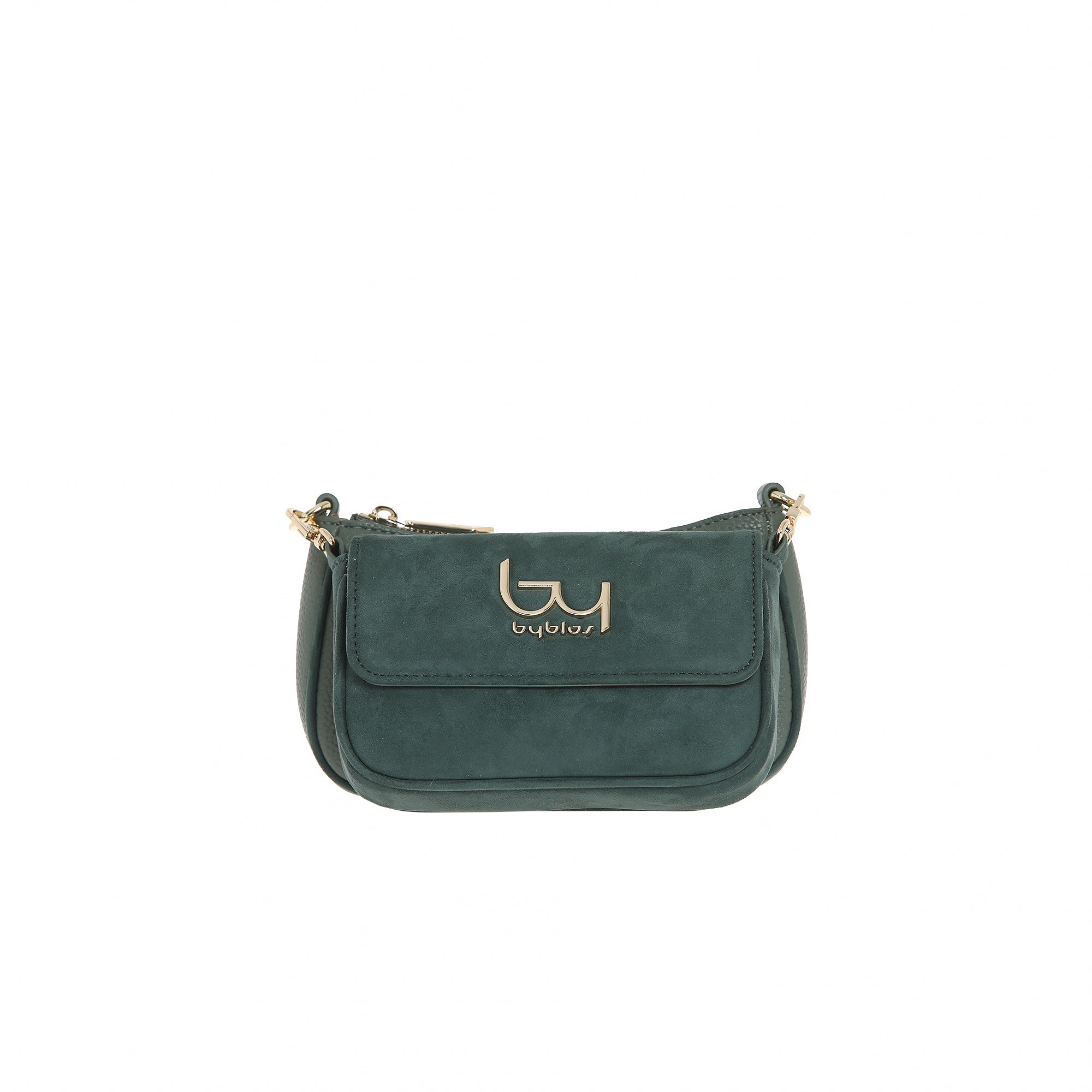Borsa a tracolla By Byblos effetto scamosciato con logo frontale VERDE TU | Giò Fashion