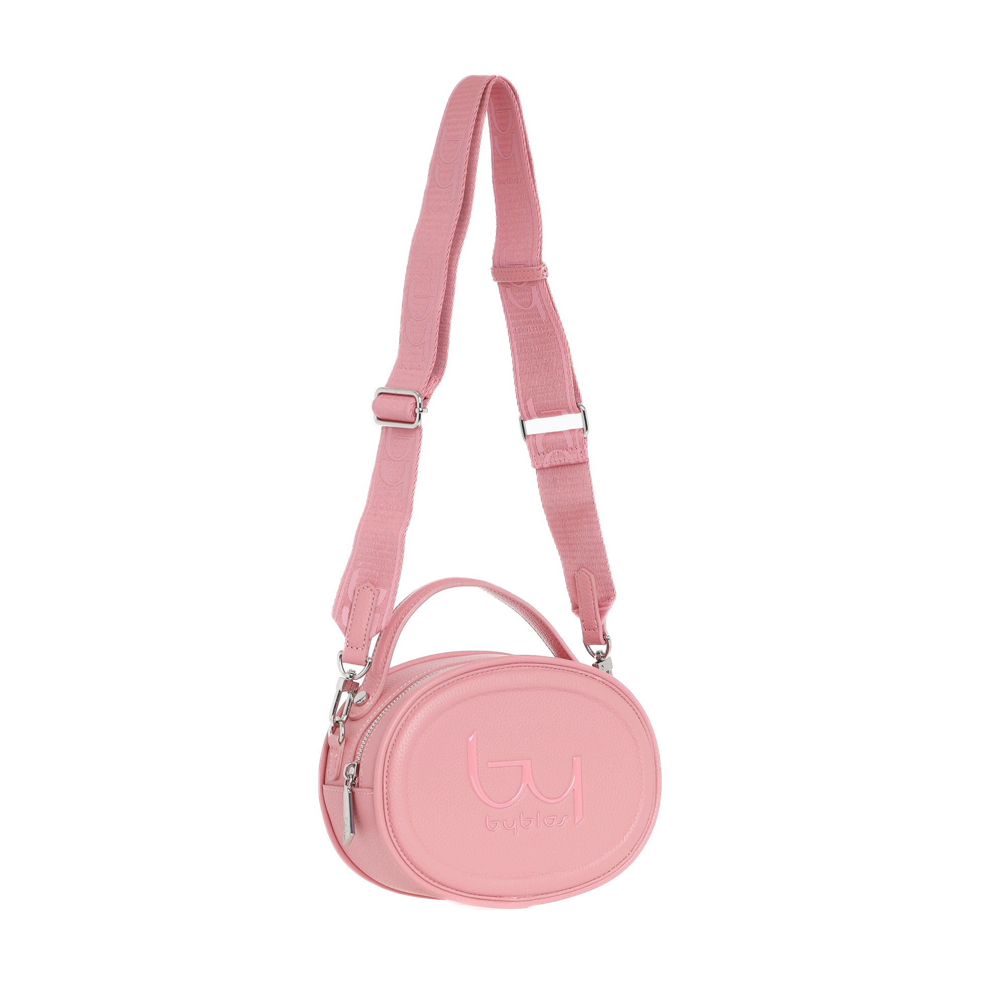 Borsa tracolla Byblos donna rotonda con logo frontale e tracolla regolabile Rosa TU | Giò Fashion