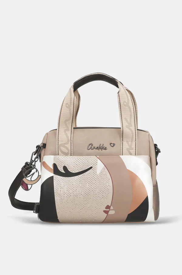 Borsa a Mano Anekke Donna con Tracolla Regolabile e Doppi Manici Beige TU | Giò Fashion