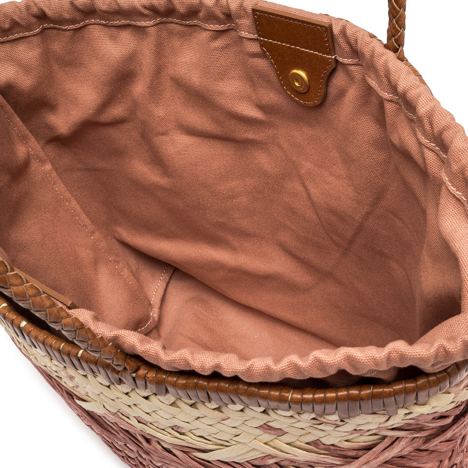 Borsa Basket Gianni Chiarini Paloma in paglia intrecciata Rosa TU | Giò Fashion