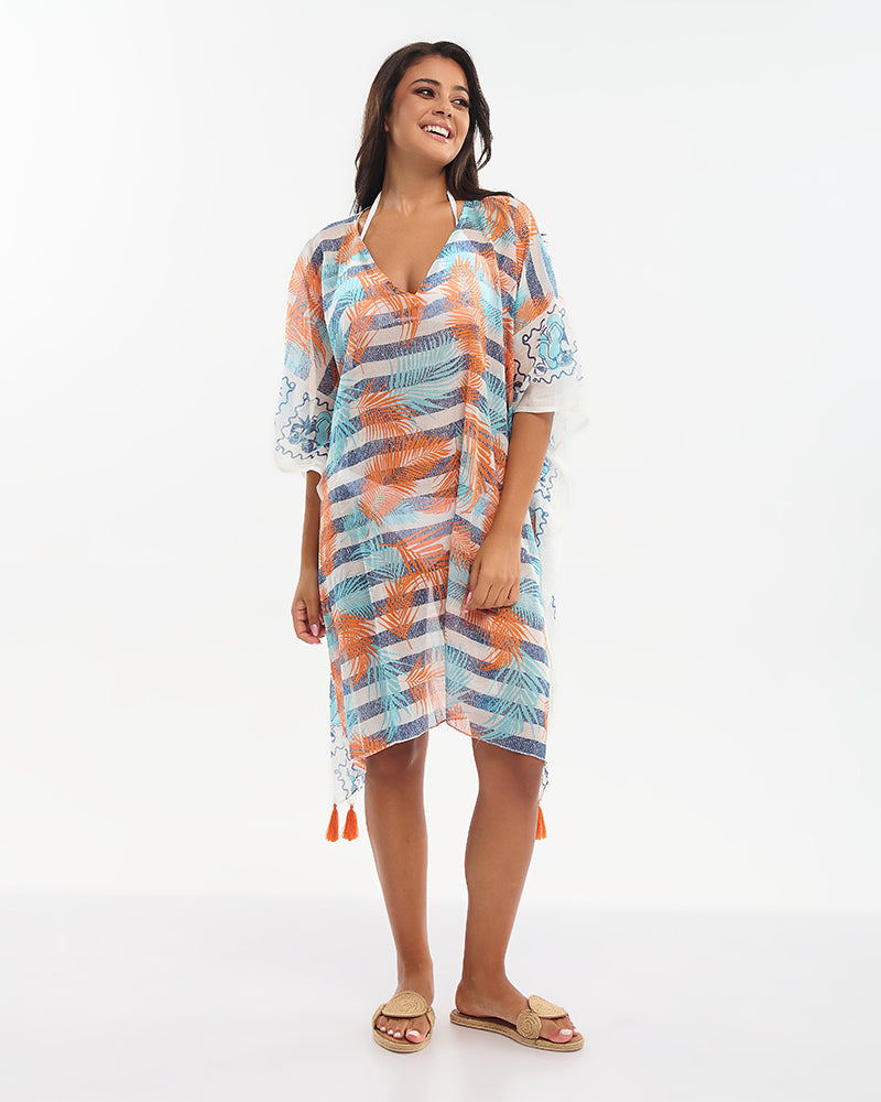 Ble Resort Collection Kaftan con Foglie