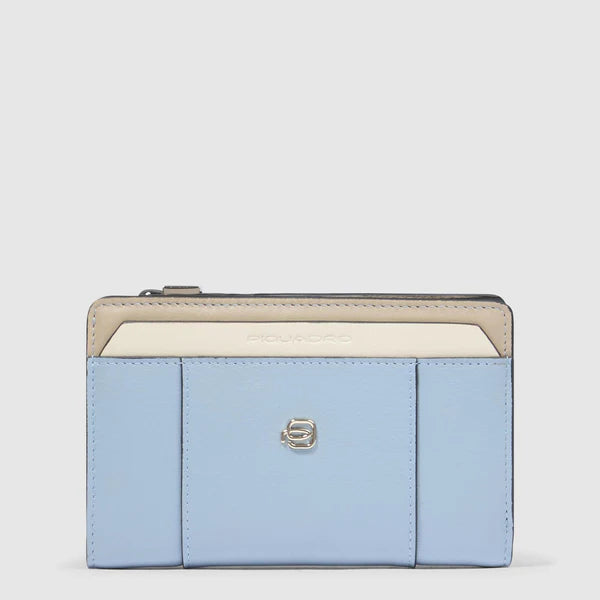 Portafoglio compatto Piquadro in pelle con scomparti organizzati