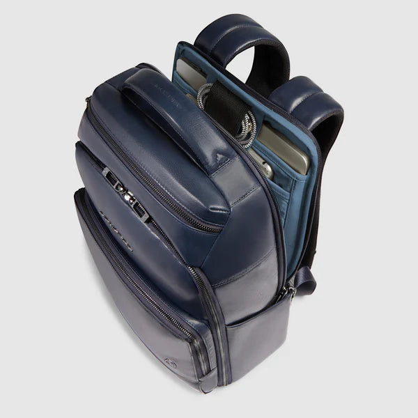 Zaino Piquadro in pelle porta PC e tablet con organizer interno BLU SCURO TU | Giò Fashion