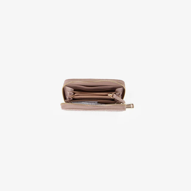 Portafoglio donna Mario Valentino compatto con chiusura zip e design elegante Beige TU | Giò Fashion