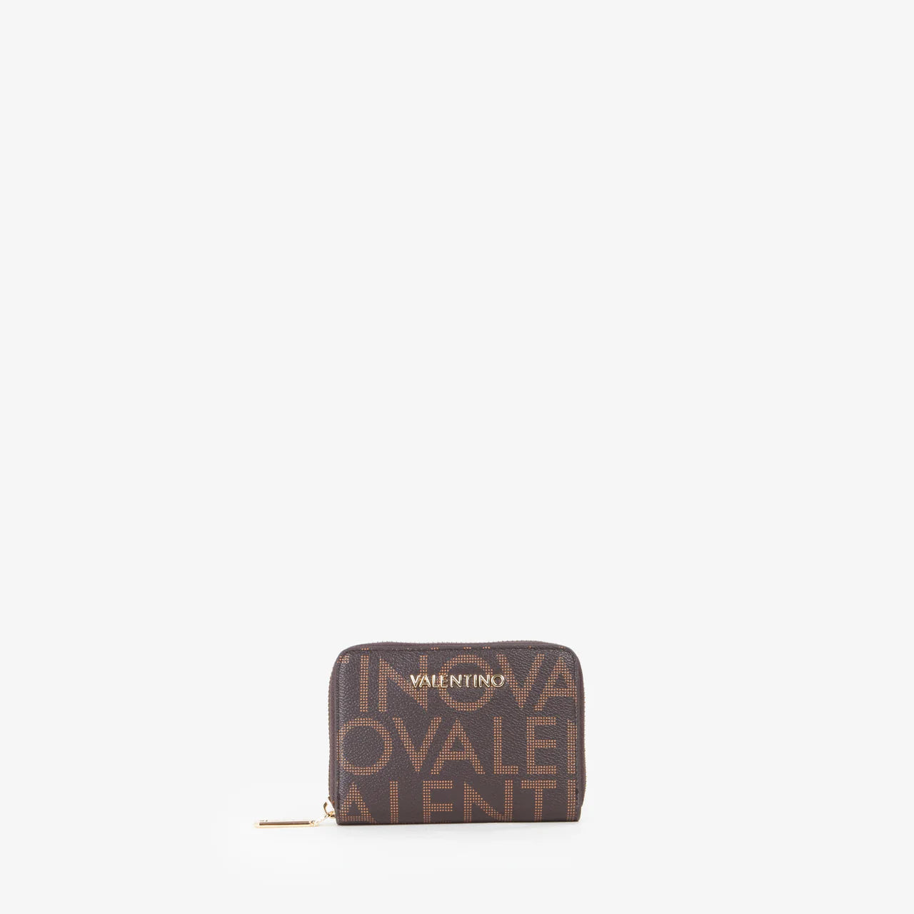 Valentino portafoglio compatto logato con zip Marrone TU | Giò Fashion