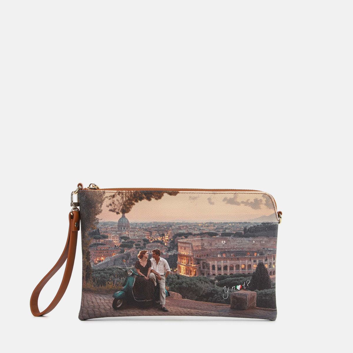 Ynot? Yes Bag Clutch Donna con Tracolla e Tasca Zip