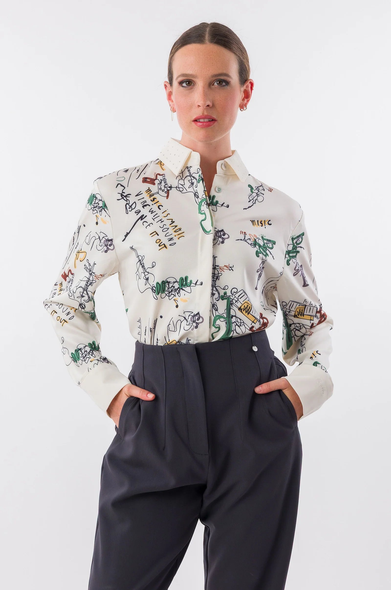 Camicia Donna Anekke con Stampa Artistica e Illustrazioni Decorative