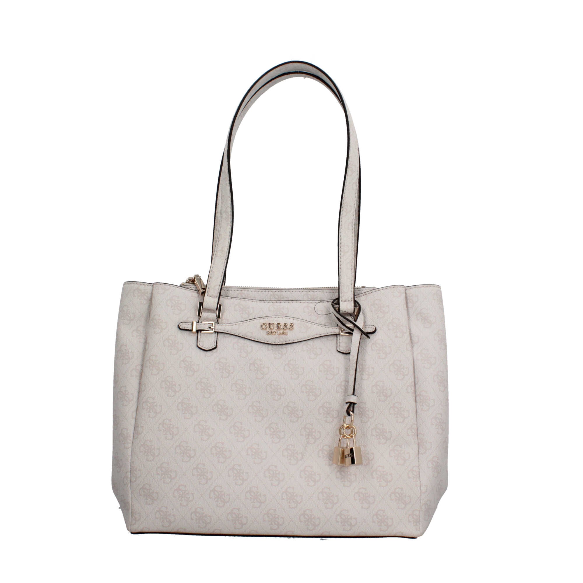 Borsa shopping Guess logata BIANCO LOG TU | Giò Fashion
