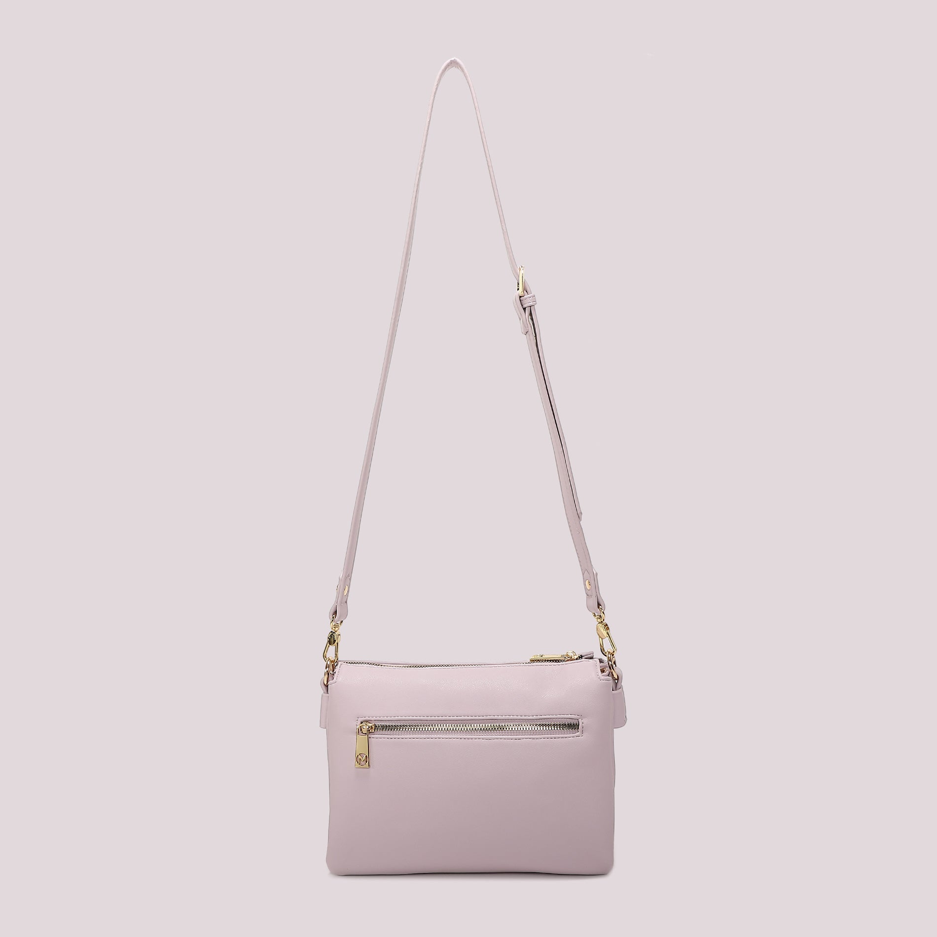 Borsa tracolla donna Mimi Mua con motivo trapuntato e design essenziale Lilla TU | Giò Fashion