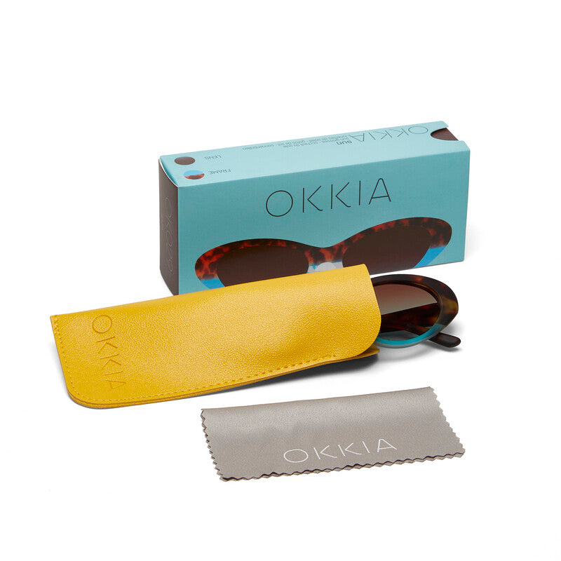 OKKIA Lina Occhiali da Sole Donna Small Cat Eye con Lenti Sfumate e Protezione UV400