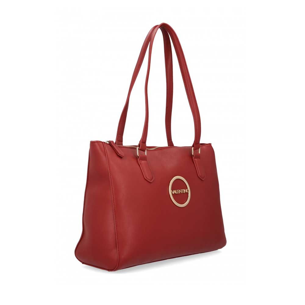 Borsa shopper Valentino con logo rotondo frontale Rosso TU | Giò Fashion