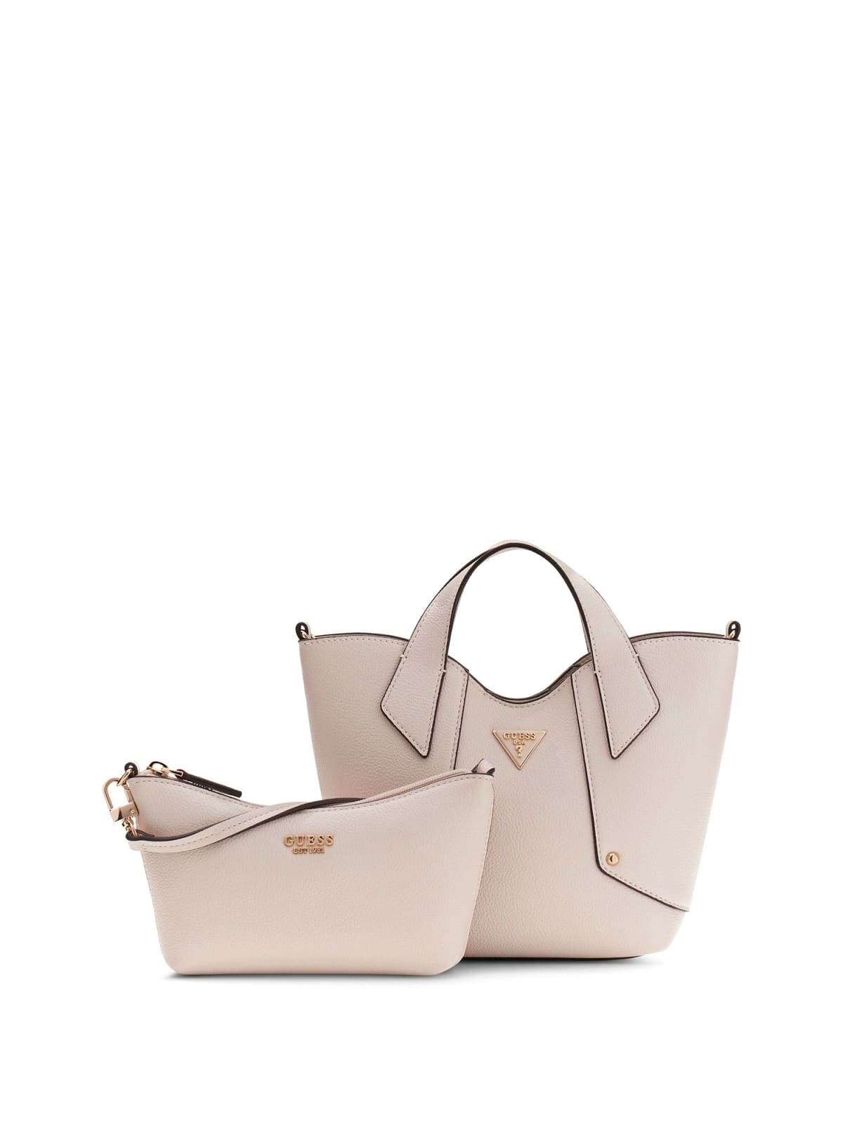 Borsa a mano Guess donna strutturata con doppi manici e logo GRIGIO TU | Giò Fashion