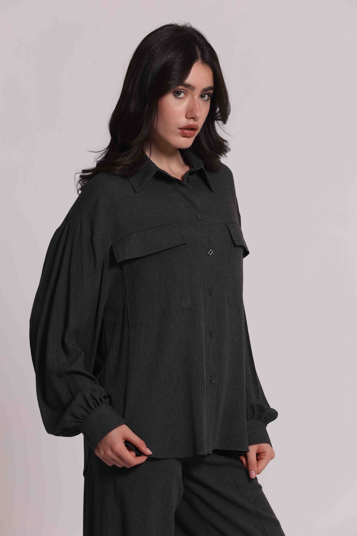 Camicia Donna Oversize con Tasche Frontali Mimi Mua