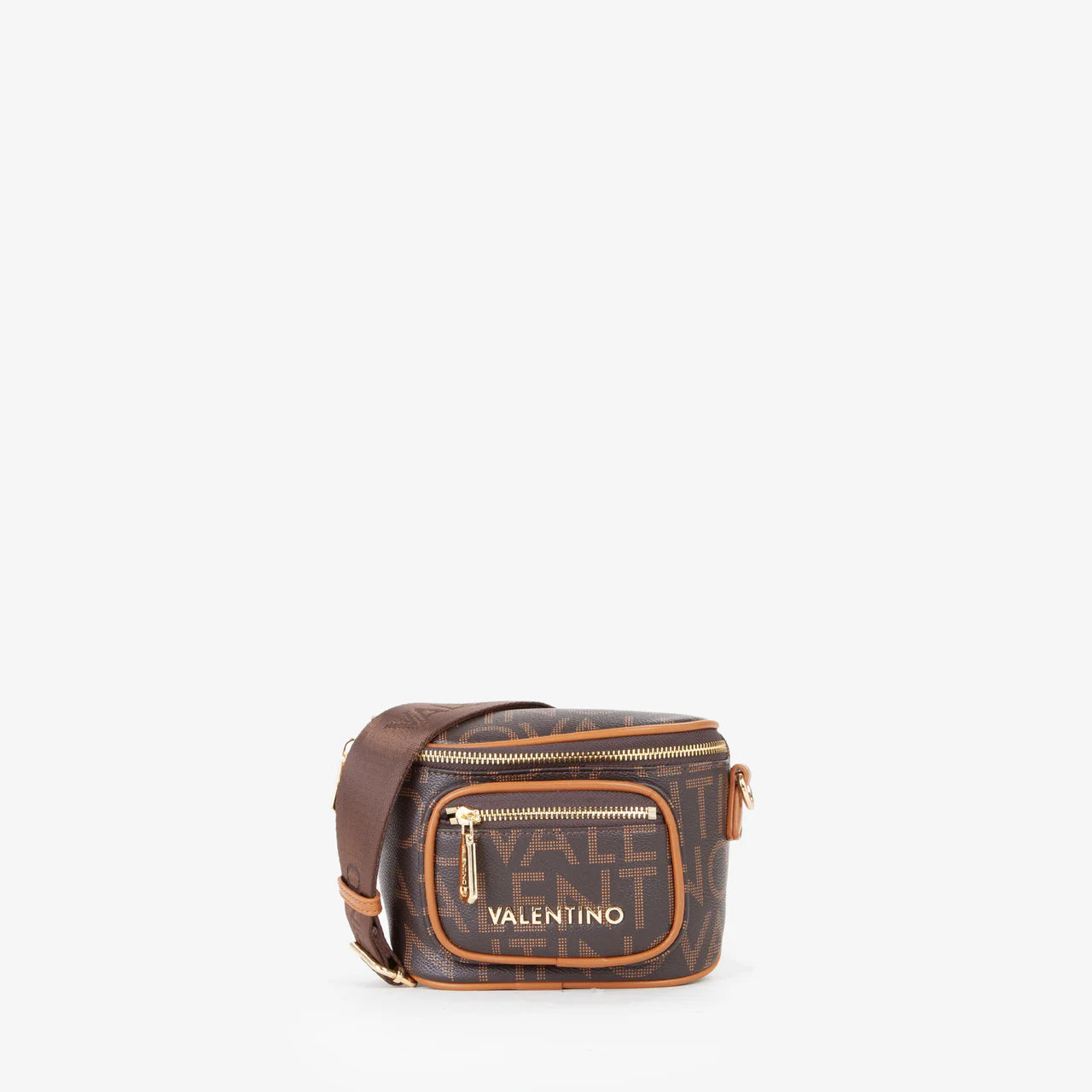 Valentino borsa a tracolla logata con tasca frontale Marrone TU | Giò Fashion