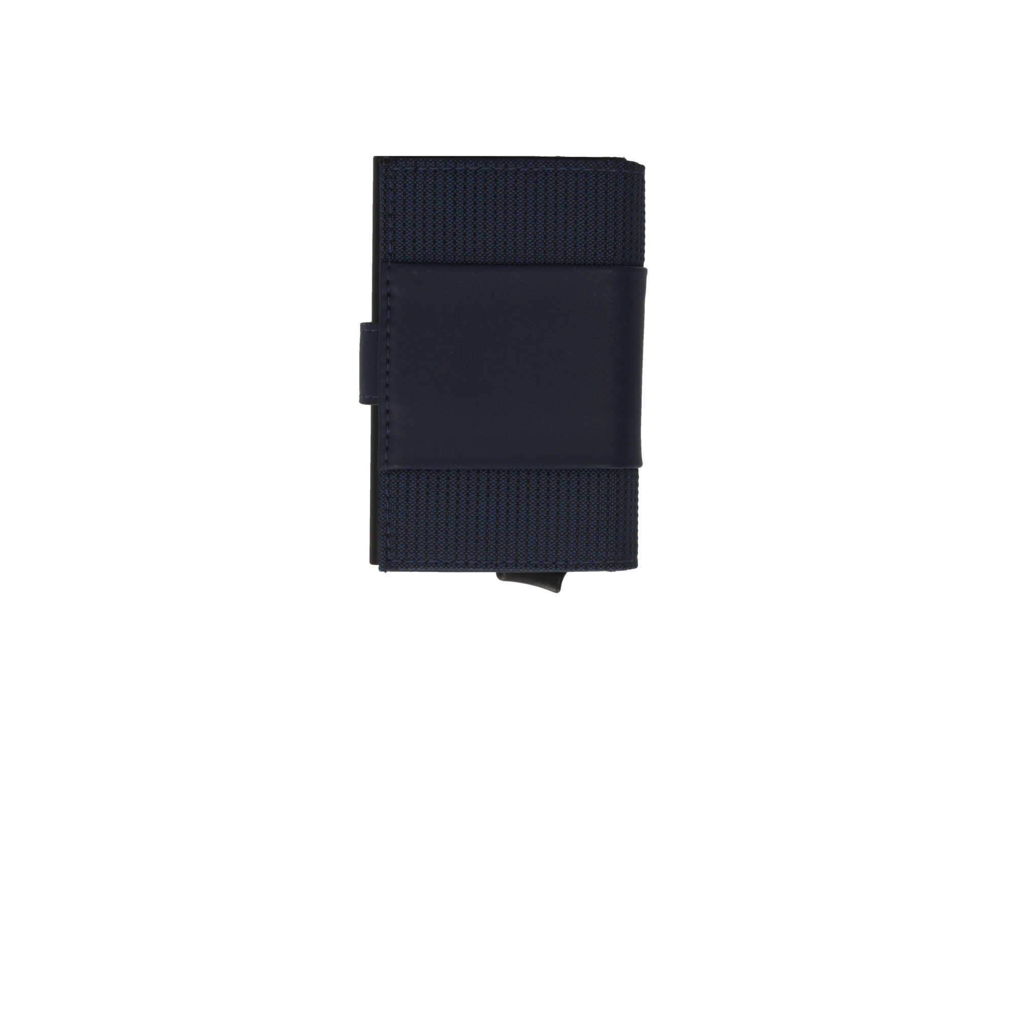 Portafoglio compatto Piquadro in pelle con chiusura a bottone e protezione RFID Blu TU | Giò Fashion