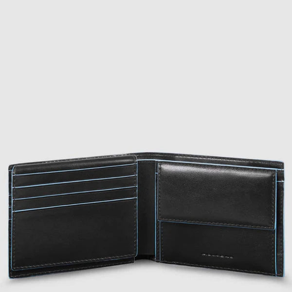 Portafoglio Piquadro in pelle con porta carte e scomparto portamonete Nero TU | Giò Fashion