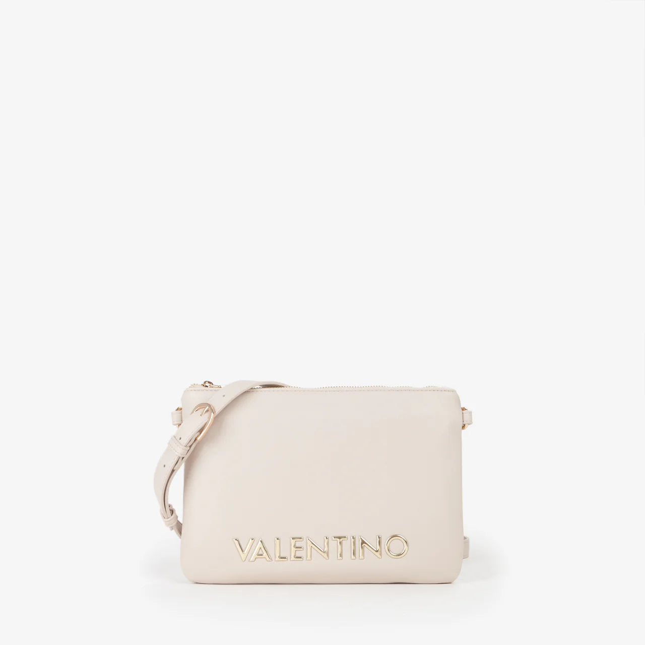 Valentino pochette donna elegante con tracolla e logo frontale Avorio TU | Giò Fashion
