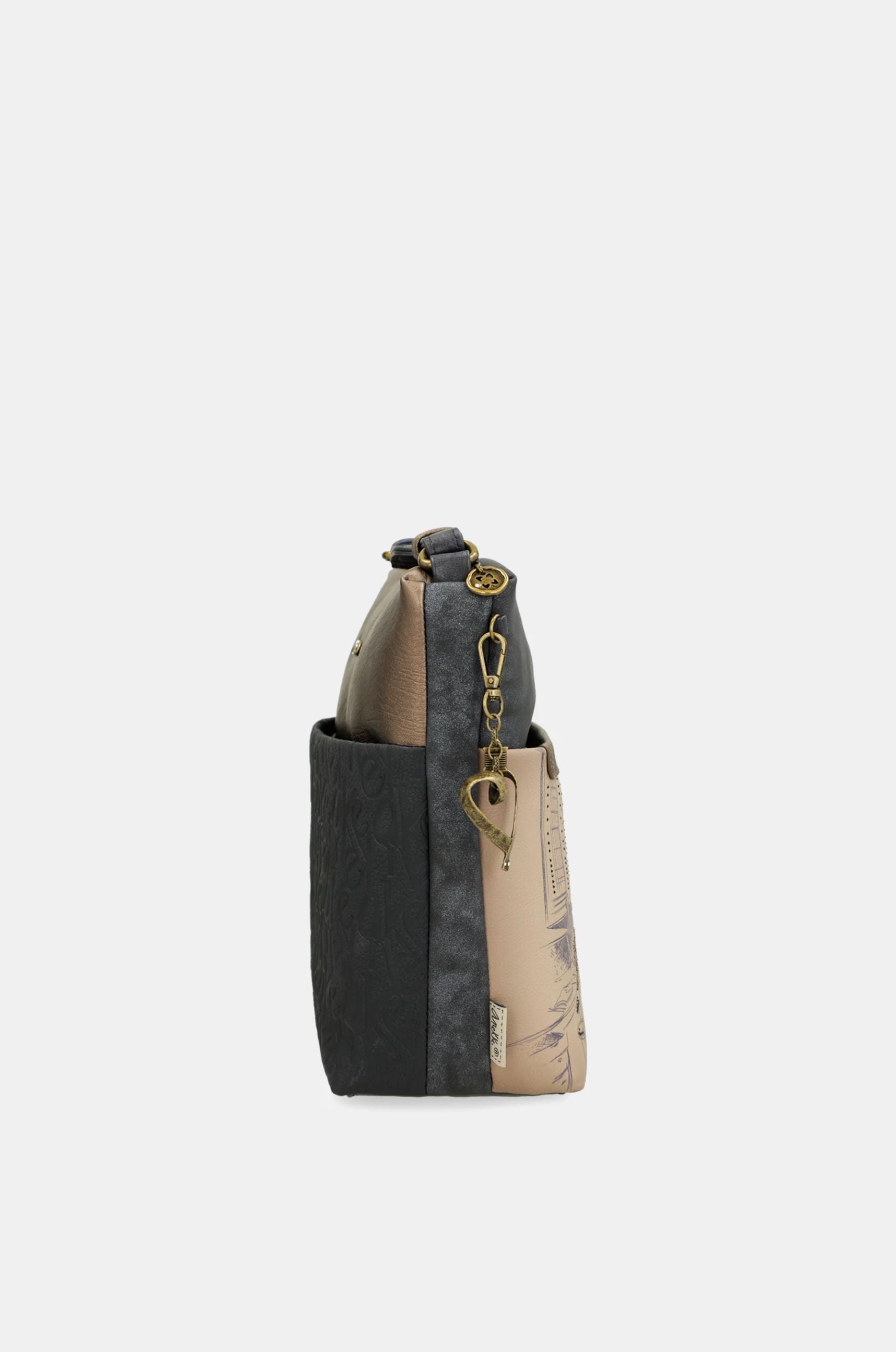 Borsa a tracolla Anekke Contemporary con illustrazioni urbane BLU TU | Giò Fashion