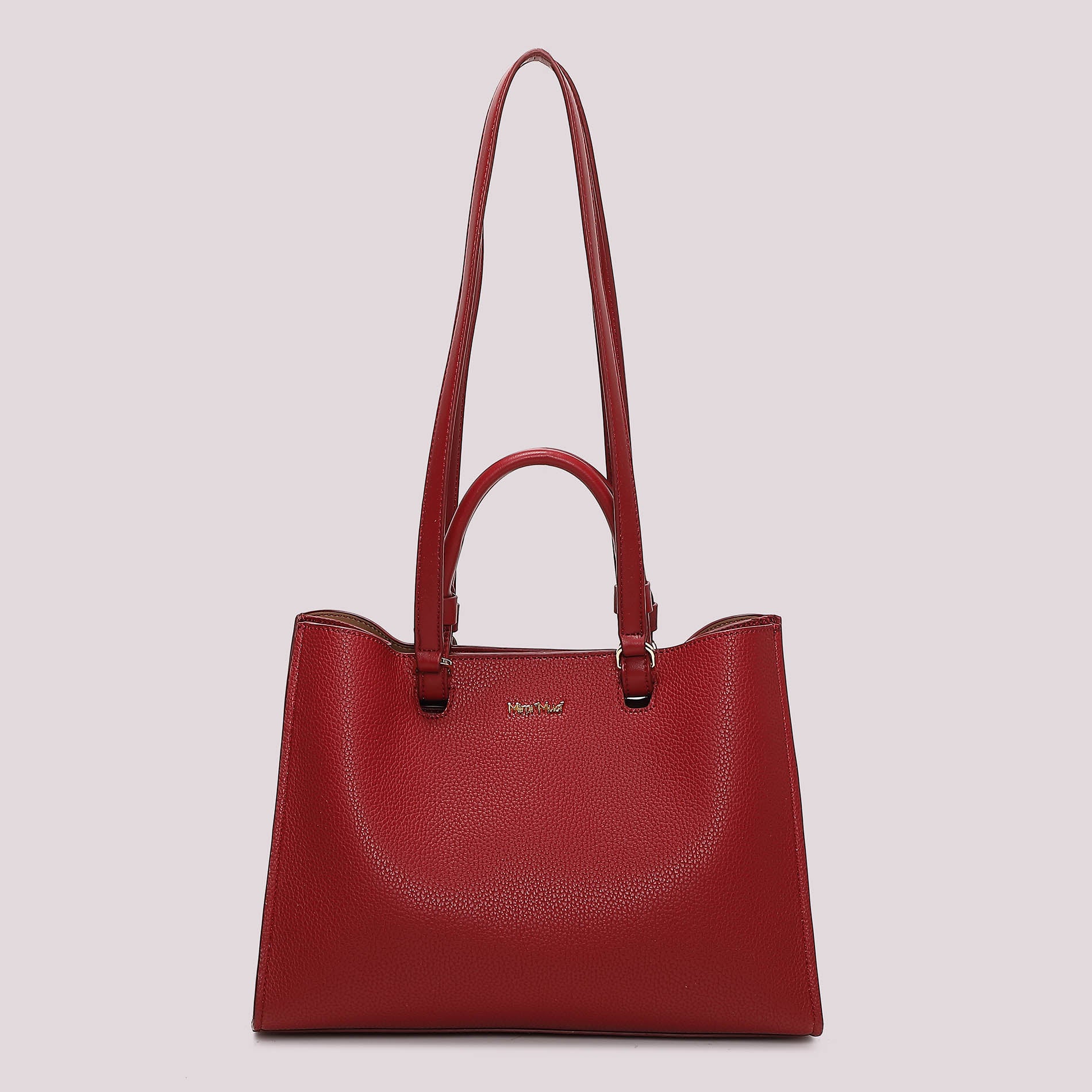 Borsa shopping donna Mimi Mua con doppi manici e design strutturato elegante Rosso TU | Giò Fashion