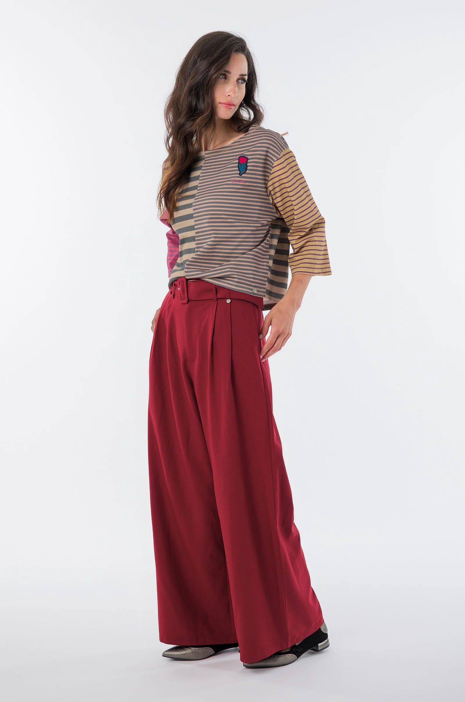 Pantaloni Palazzo Donna Anekke con Cintura in Vita