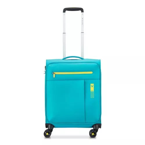 Trolley Roncato morbido con 4 ruote e chiusura TSA per viaggi pratici Turchese TU | Giò Fashion