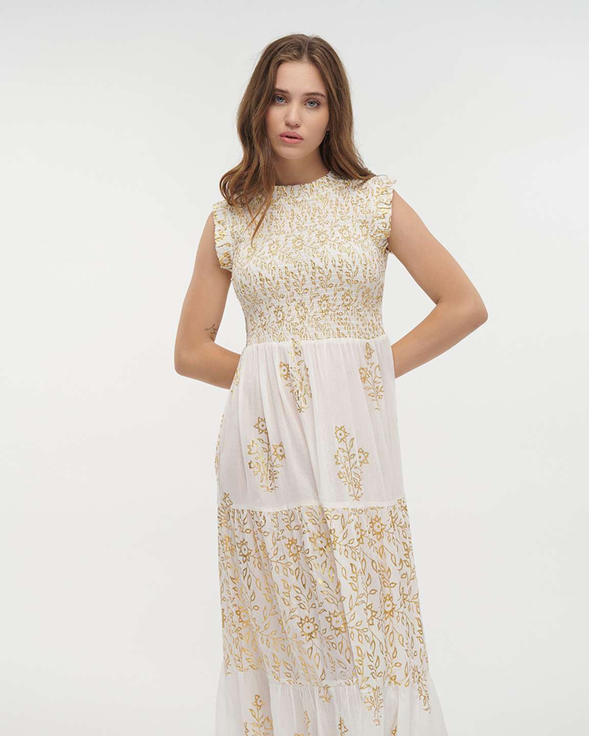 Ble Resort Collection Abito Lungo Senza Maniche con Stampe