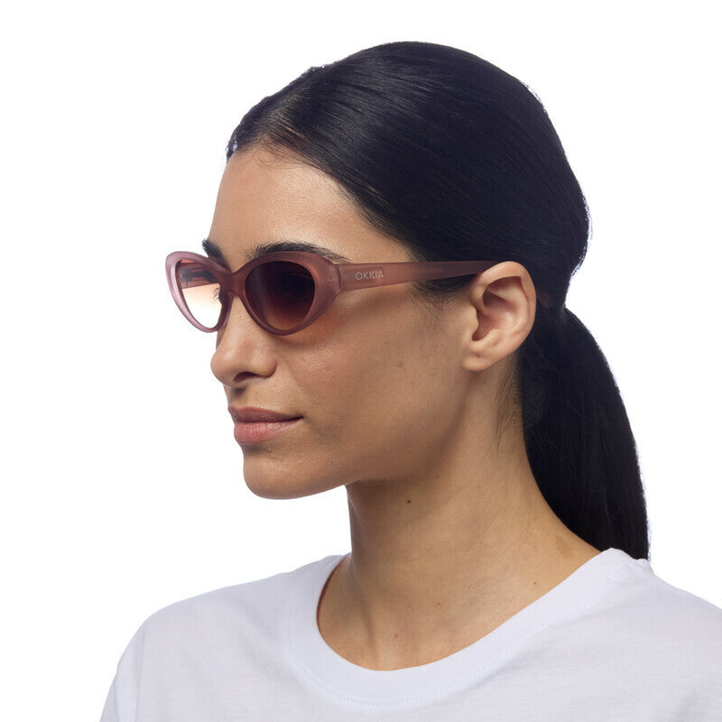 OKKIA Lina Occhiali da Sole Donna Small Cat Eye con Lenti Sfumate e Protezione UV400