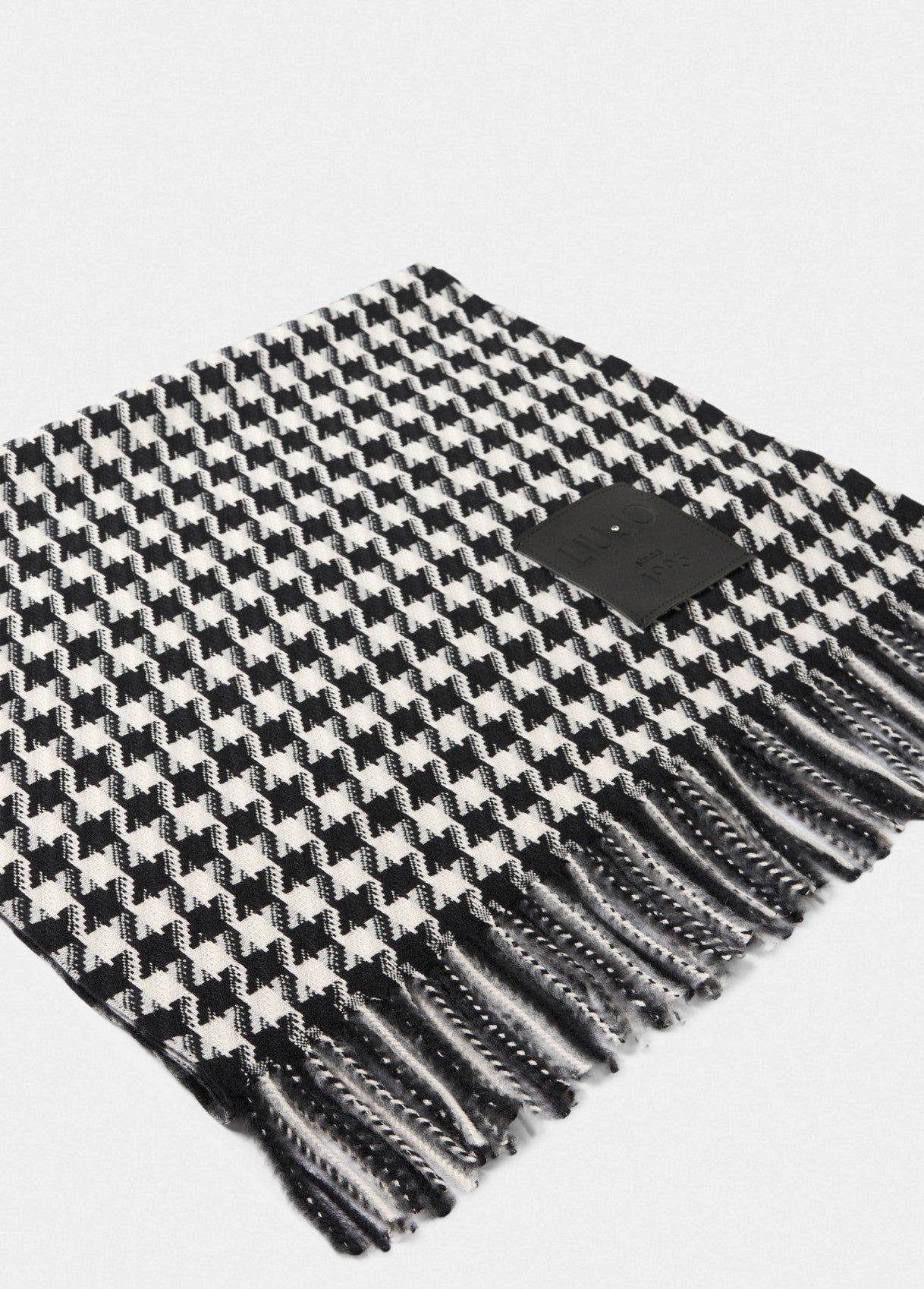 Liu Jo sciarpa con motivo pied de poule e frange