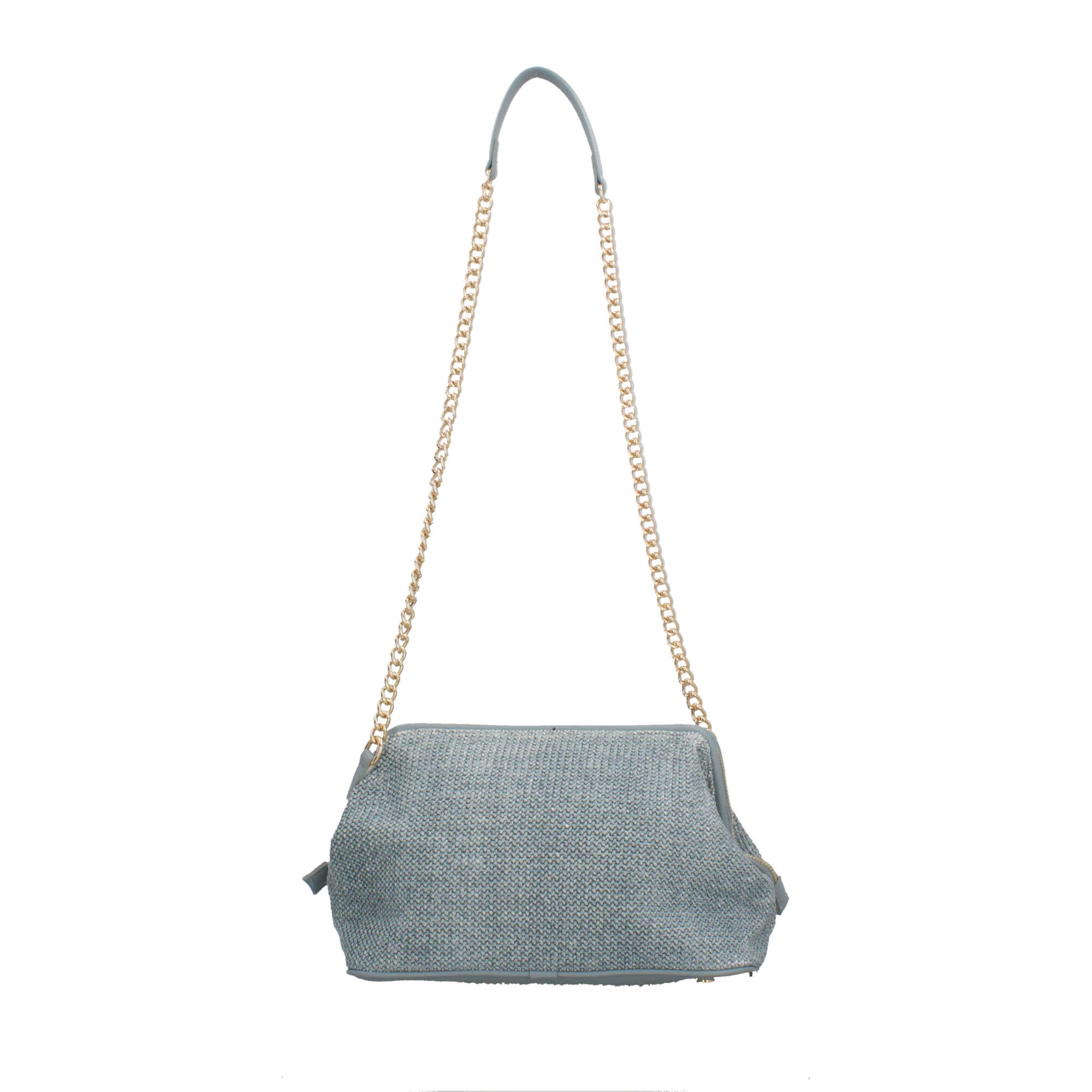 Borsa donna YNot pochette con tracolla in catena e dettagli in ecopelle
