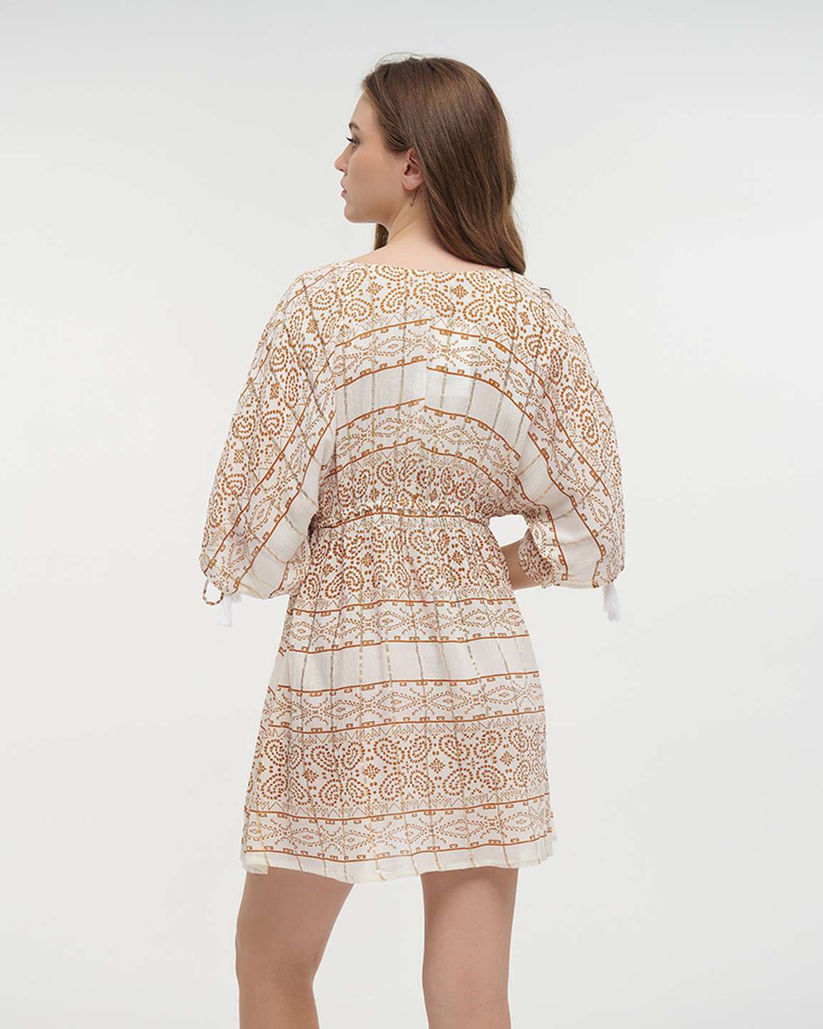 Ble Resort Collection Abito Corto a Maniche Lunghe con Lurex