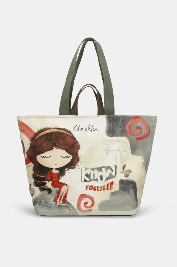 Borsa mare Anekke capiente con doppi manici e chiusura con zip Grigio TU | Giò Fashion