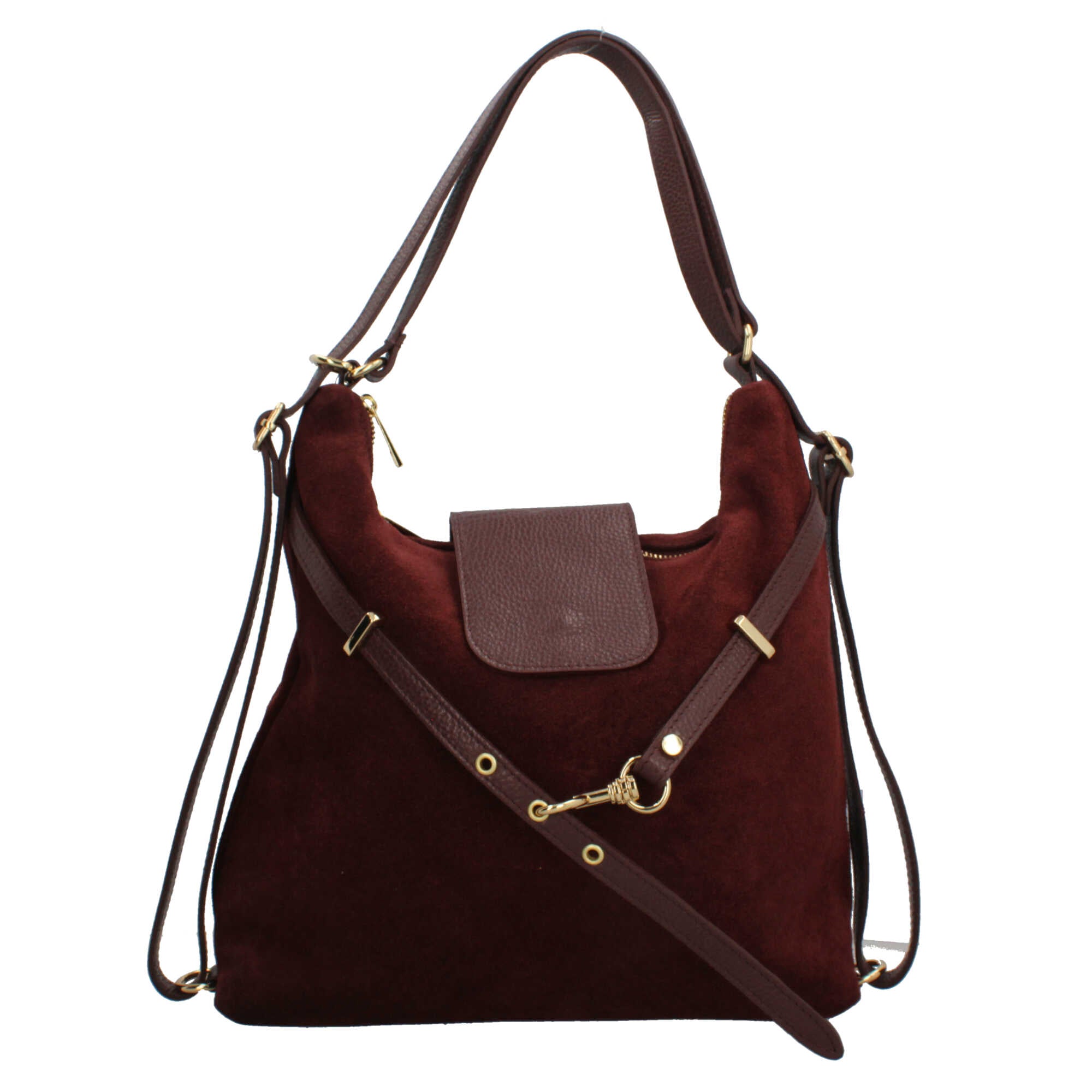 Borsa zaino Made in Italy con doppia portabilità e tracolla regolabile BORDEAUX TU | Giò Fashion