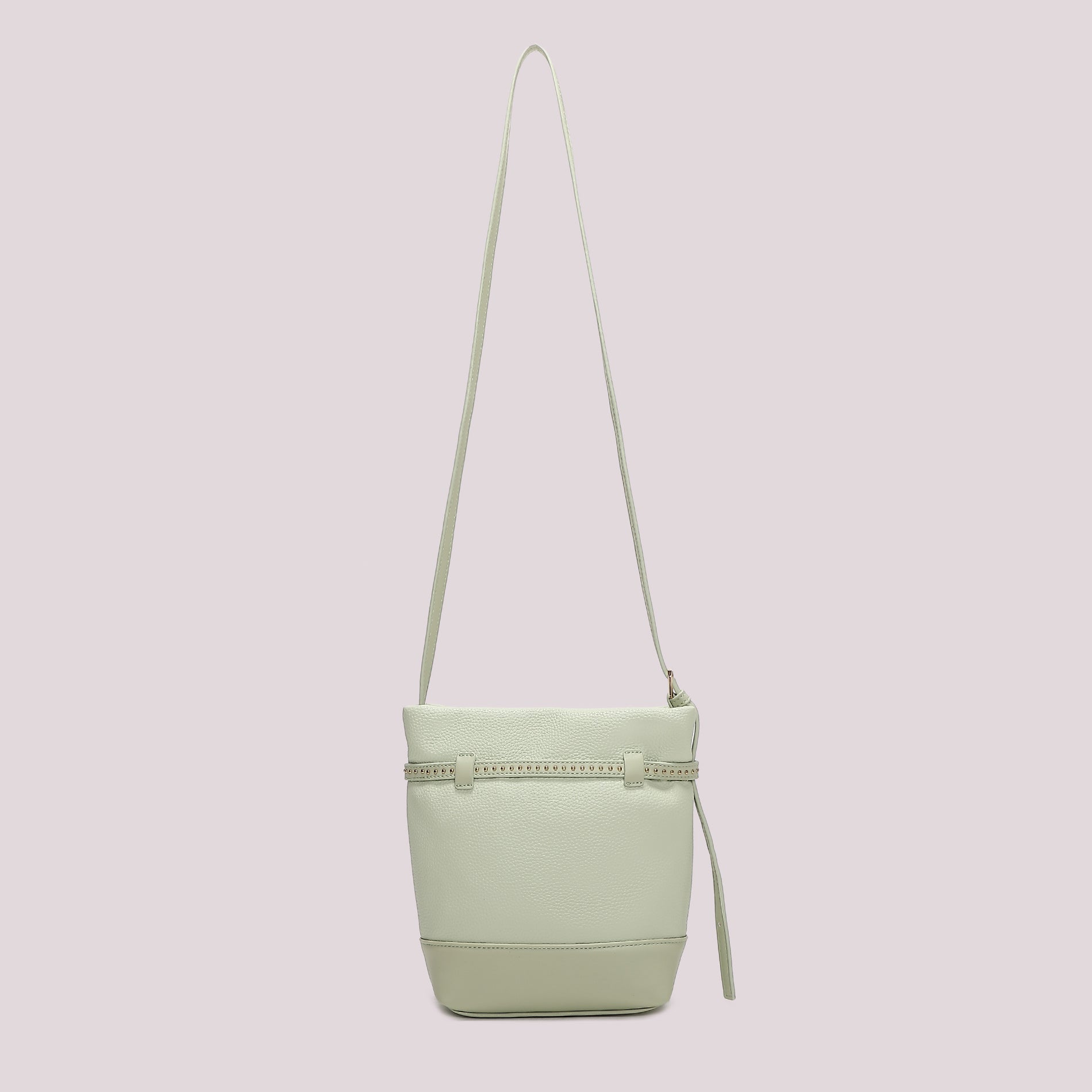 Borsa tracolla Mimi Mua compatta con cintura decorativa e borchie VERDE ACQUA TU | Giò Fashion