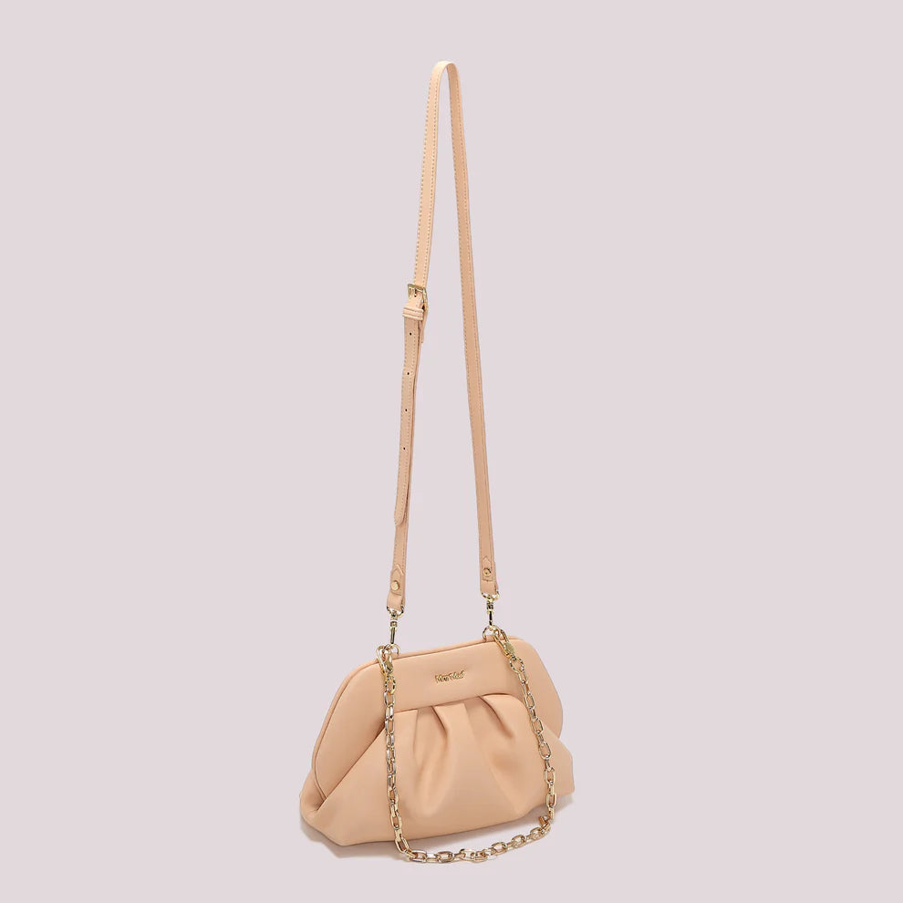 Borsa a Tracolla Donna Mimi Mua con Catena Design Morbido Elegante Cipria TU | Giò Fashion