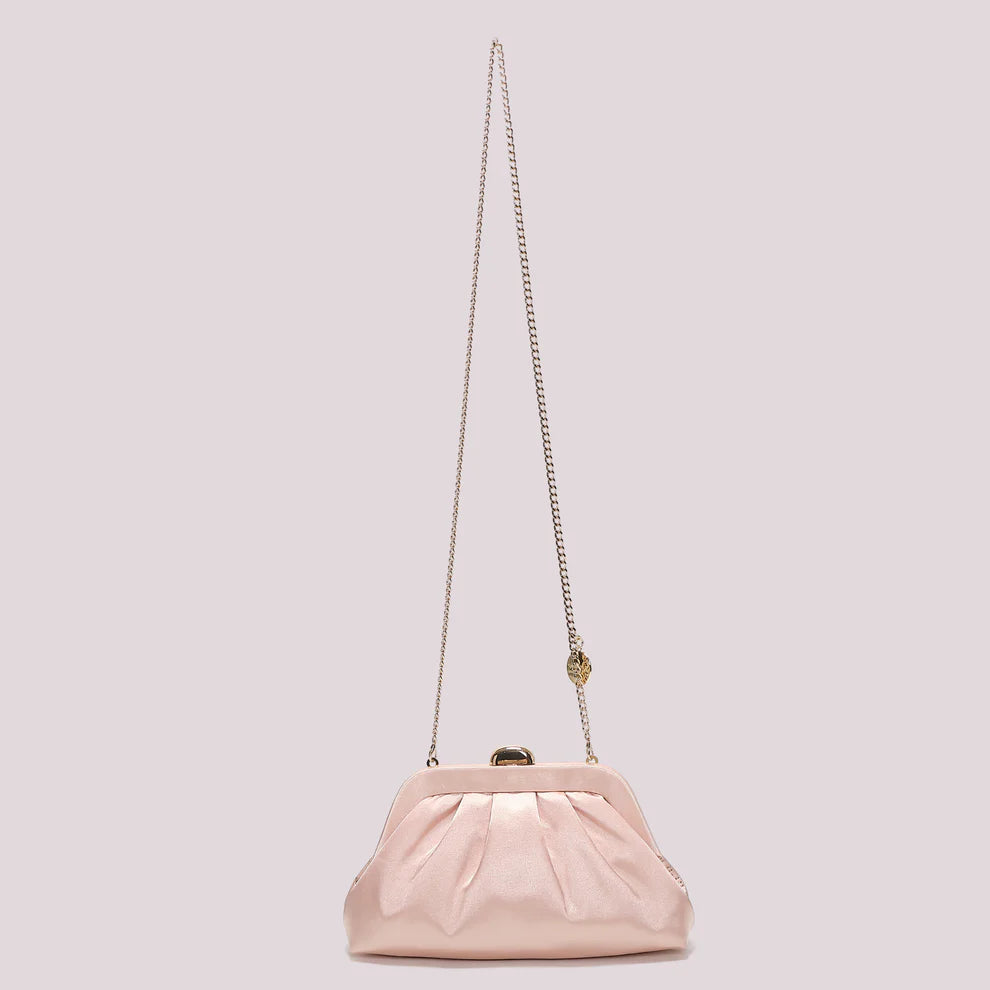 Mimi Mua clutch elegante con logo e tracolla catena Rosa TU | Giò Fashion