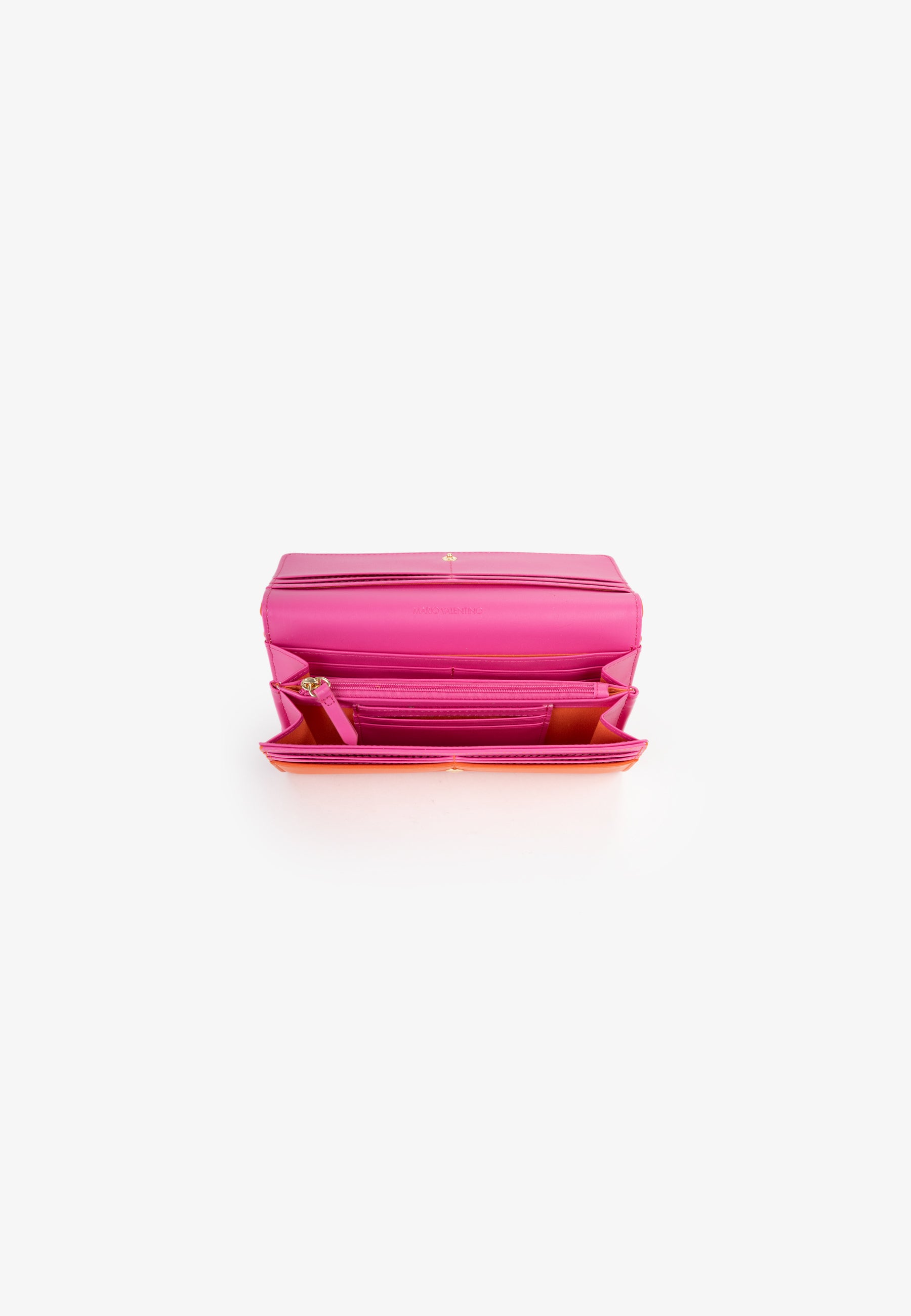 Portafoglio donna Mario Valentino elegante con patta e dettaglio frontale ARANCIO-FUXIA TU | Giò Fashion