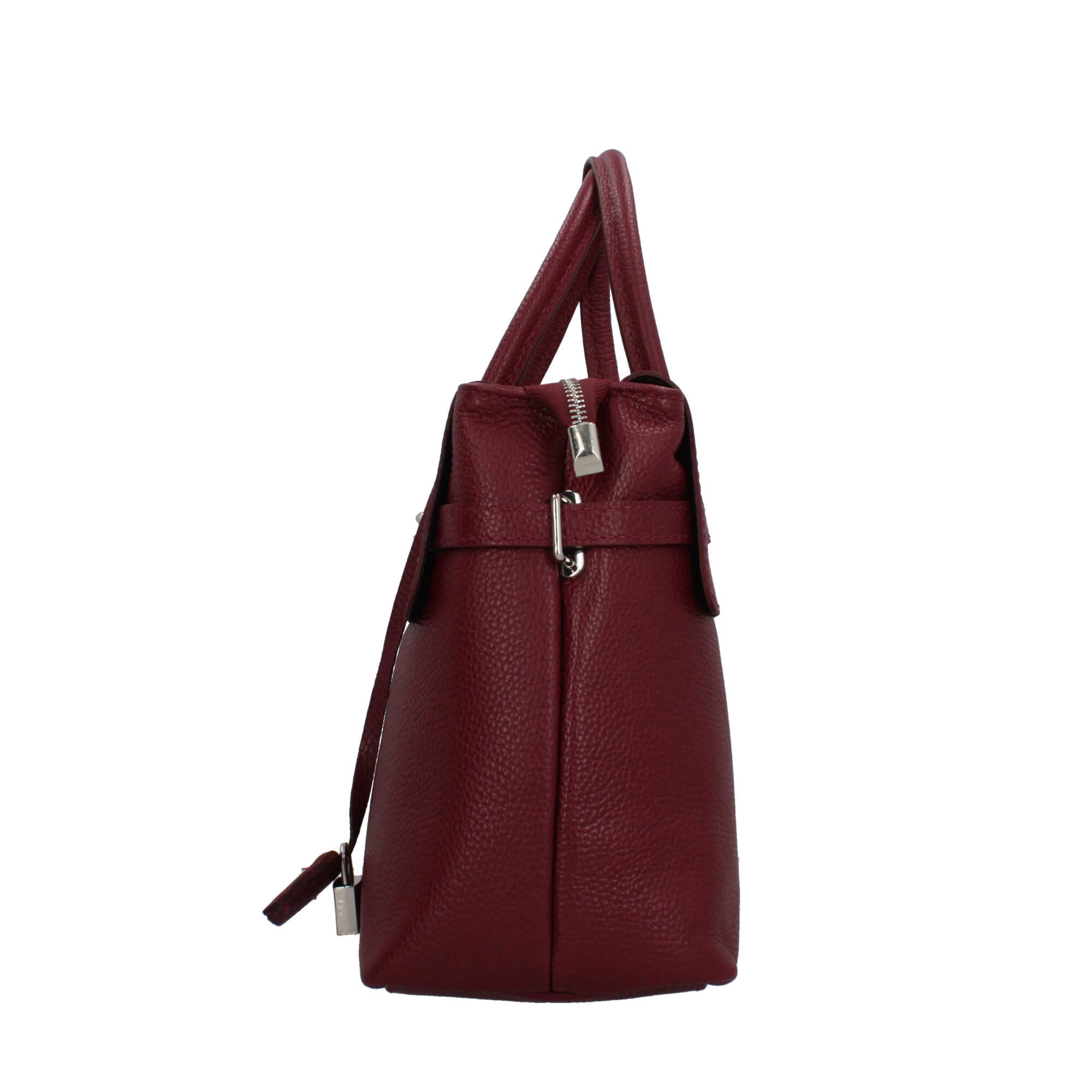 Borsa Made in Italy con manici rigidi e chiusura con dettaglio metallico BORDEAUX TU | Giò Fashion
