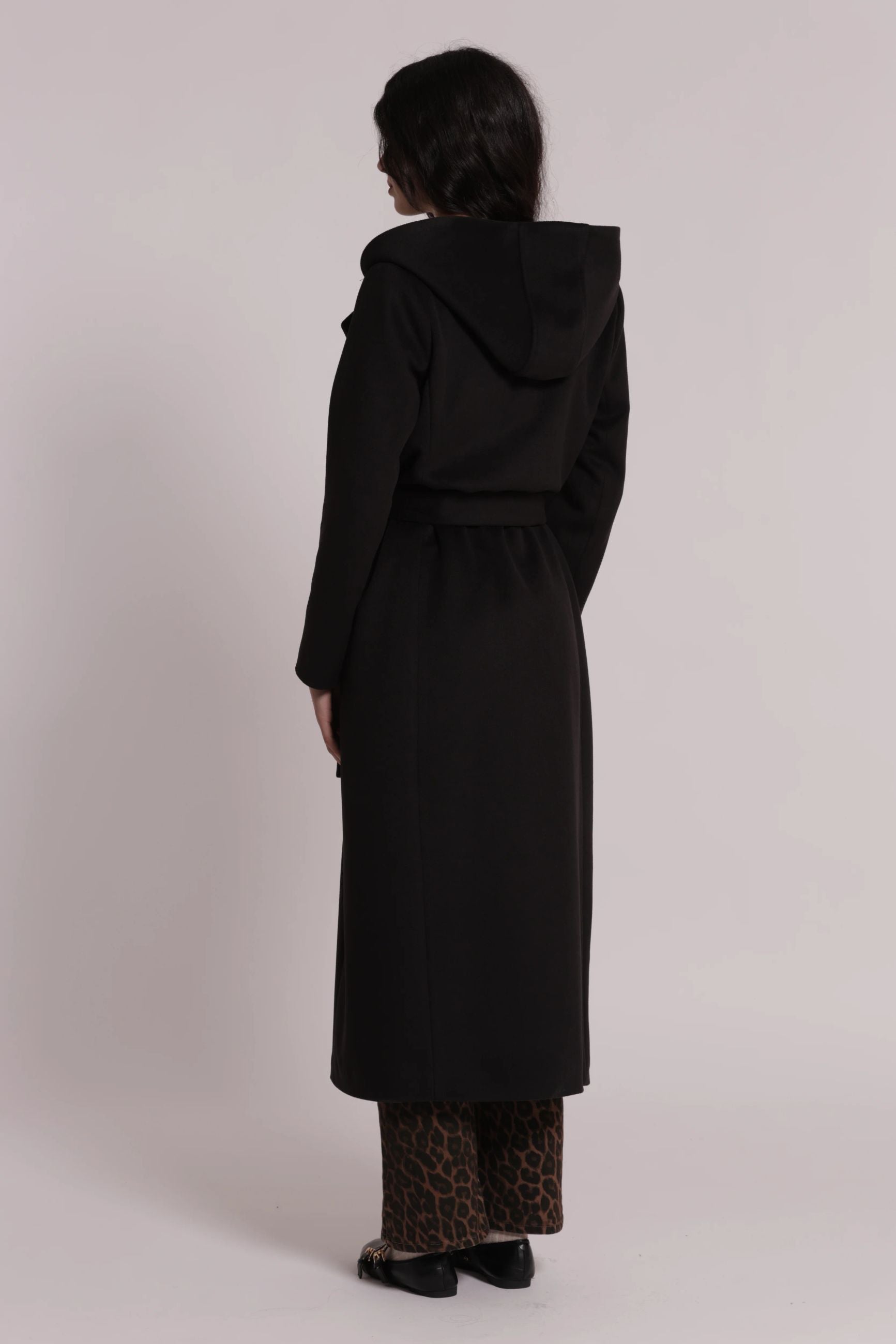 Cappotto Lungo Donna Mimì Muà con Cintura in Vita e Cappuccio