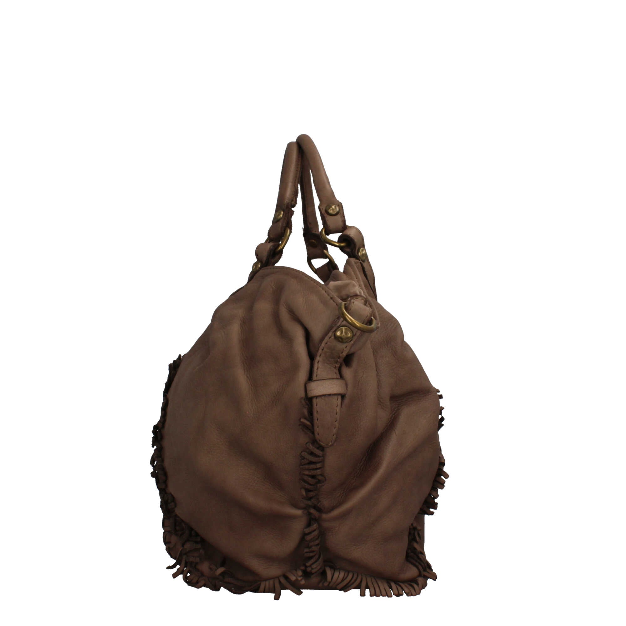 Borsa Made in Italy in pelle intrecciata con tracolla Beige TU | Giò Fashion