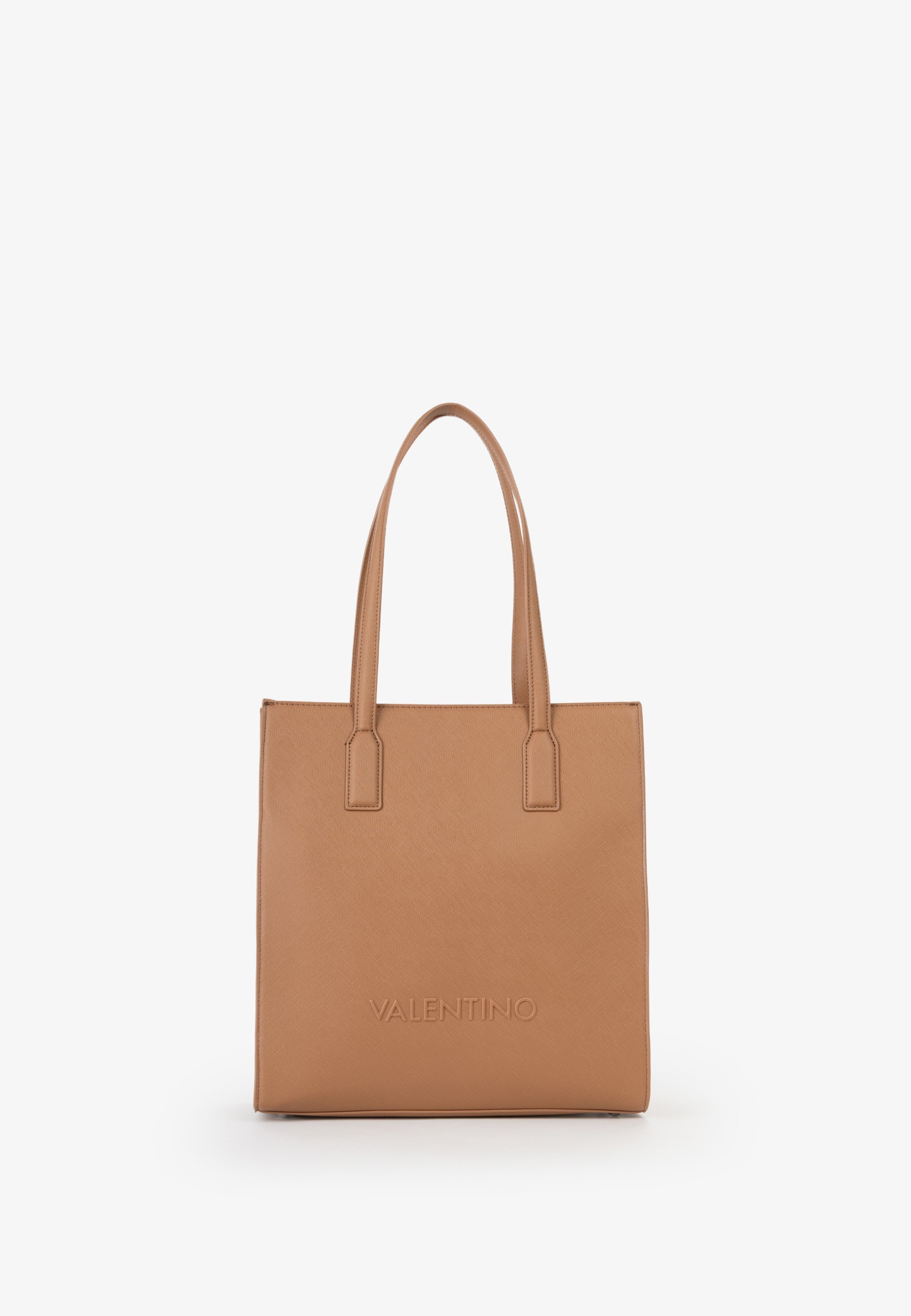 Shopper donna Mario Valentino strutturata con doppio manico e design minimal elegante Cuoio TU | Giò Fashion