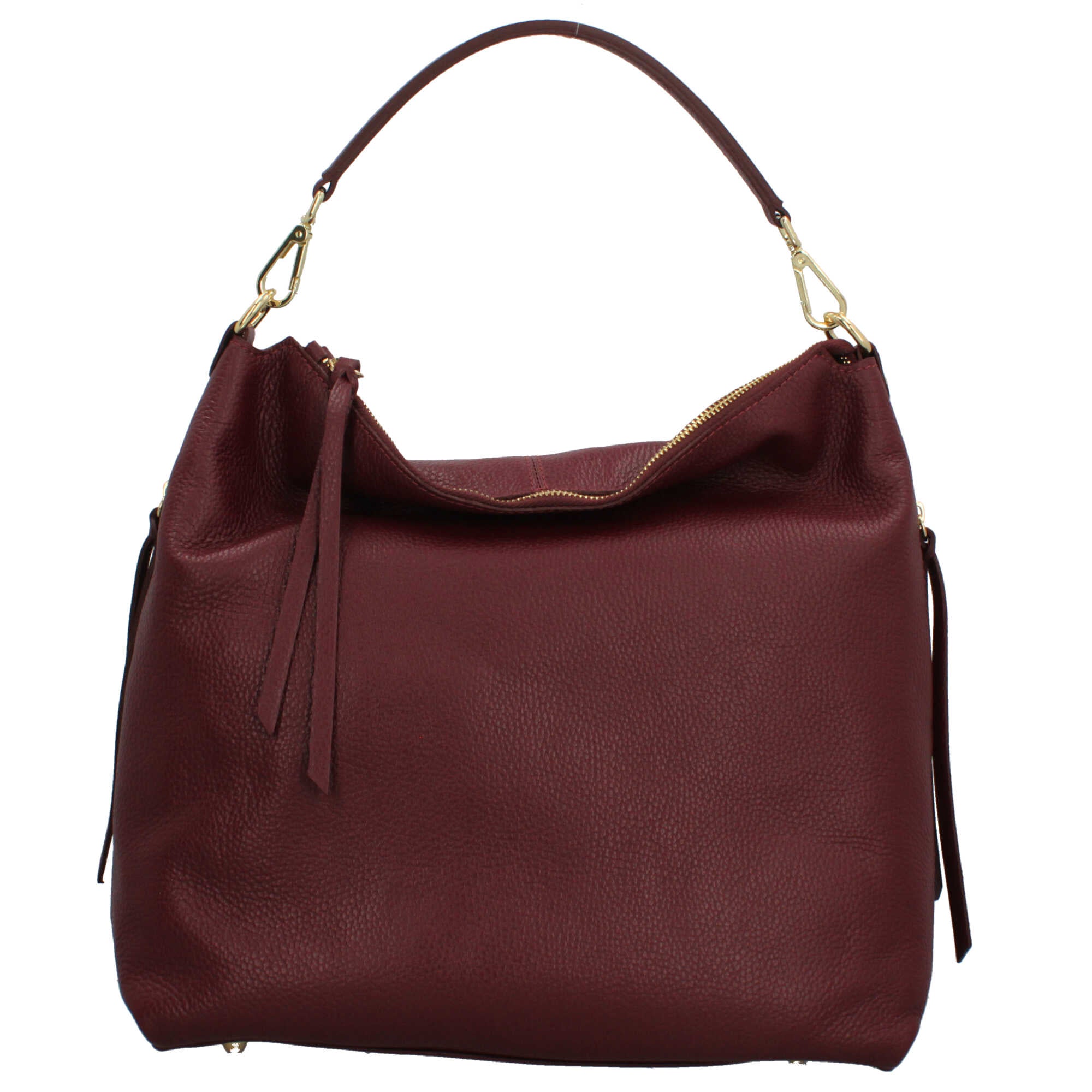 Borsa a spalla Made in Italy in pelle con tracolla rimovibile