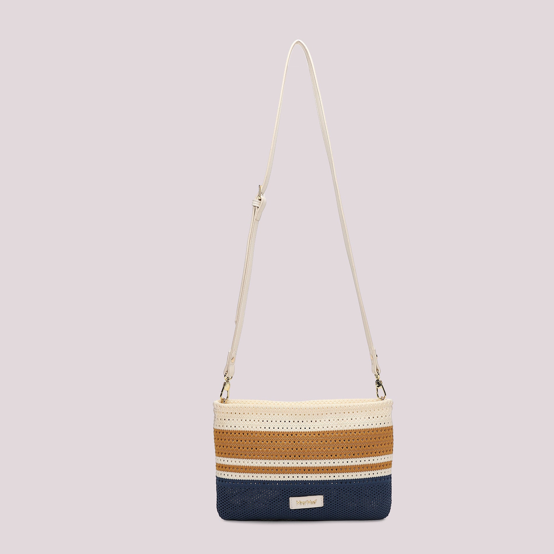 Borsa a tracolla Mimi Mua in tessuto lavorato con design estivo e tracolla regolabile CICLAMINO TU | Giò Fashion