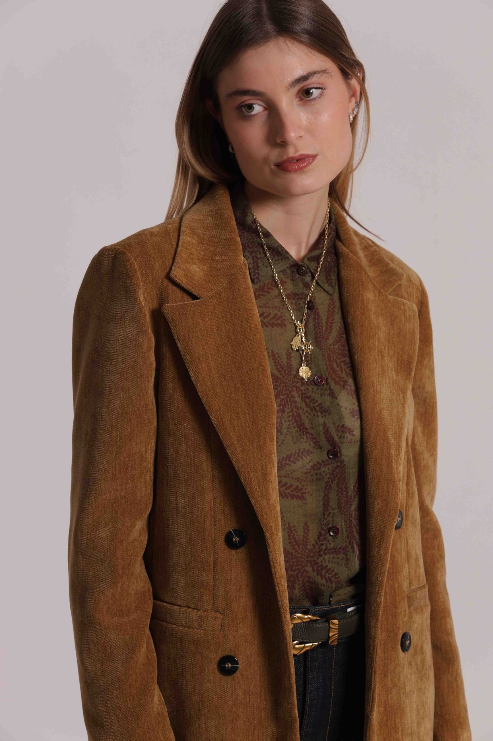 Blazer Donna Doppiopetto in Velluto a Coste Mimi Mua