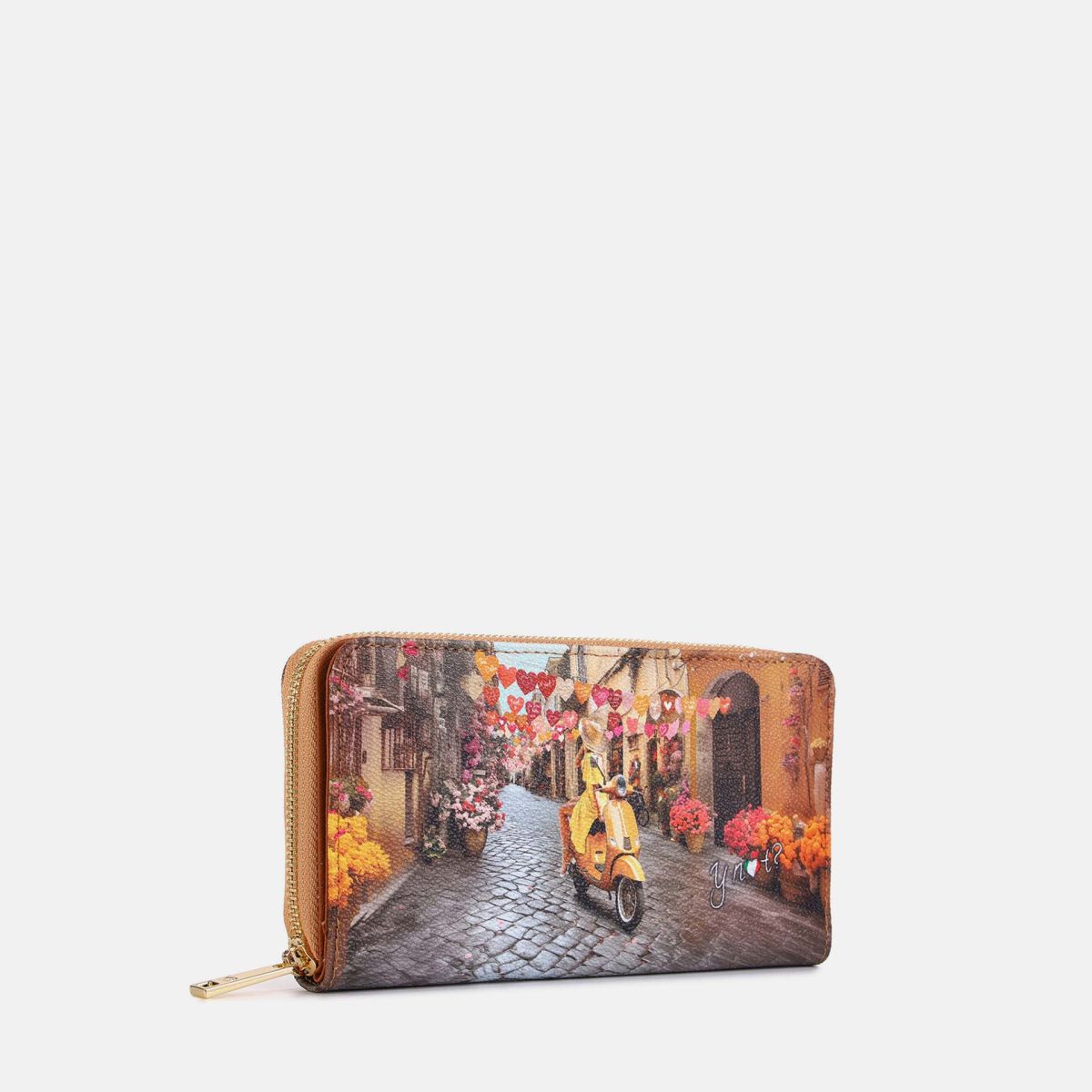 Portafoglio Ynot? Yes Bag con Patta e Stampa Città