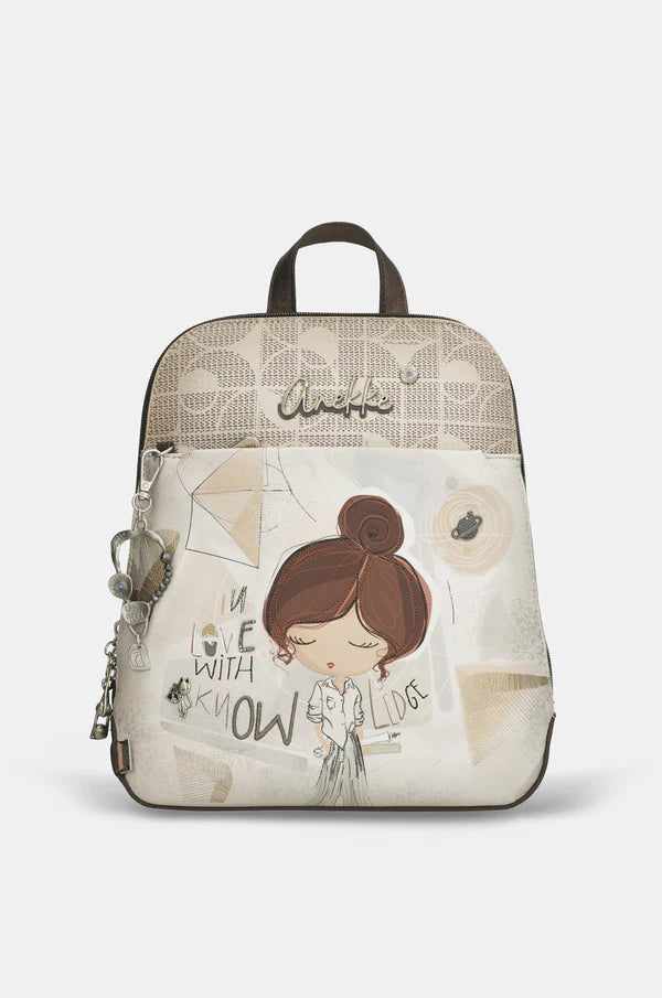 Zaino donna Anekke con zip e spallacci regolabili compatto Beige TU | Giò Fashion