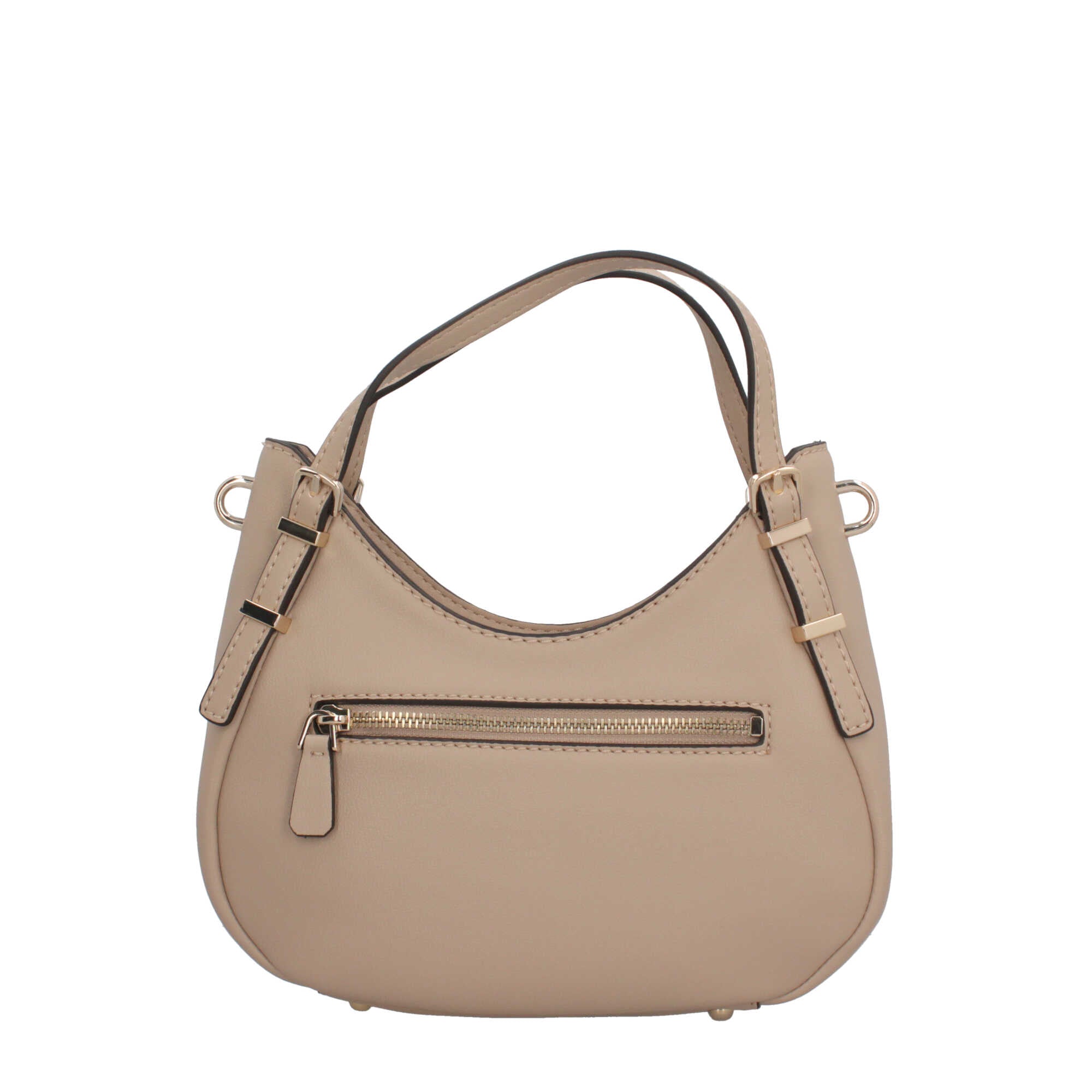 Borsa Guess a mano e tracolla con logo metallico Beige TU | Giò Fashion