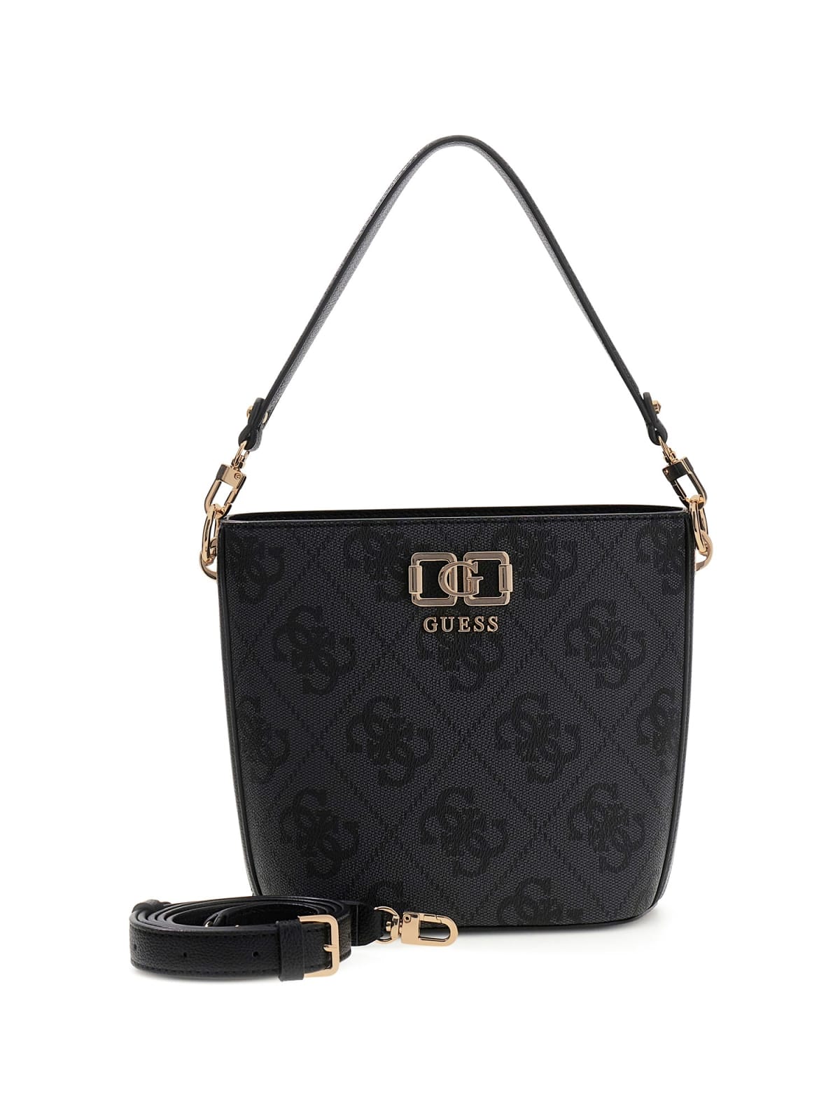 Borsa a mano Guess donna con stampa logo all over e tracolla removibile